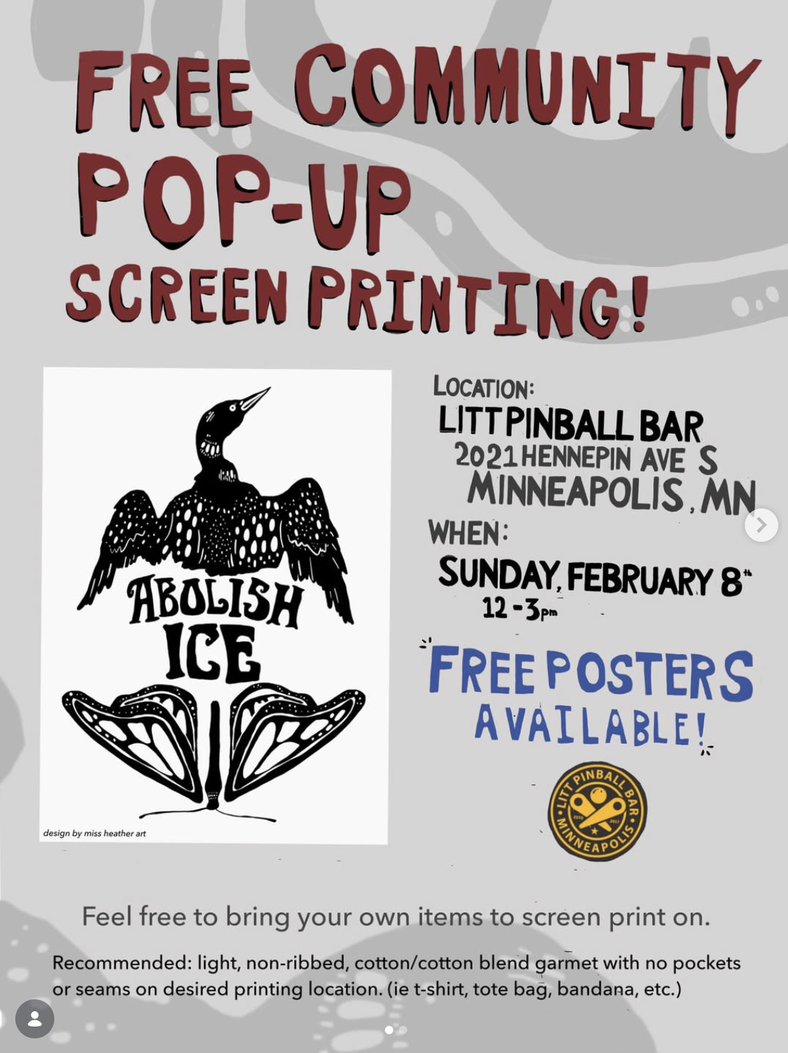 ABOLISH ICE Screen Printing Pop-Up