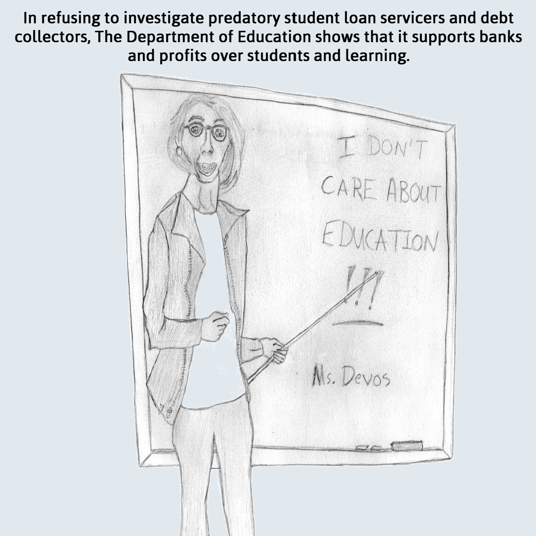 The Department of Education blocks student predatory loan investigations.