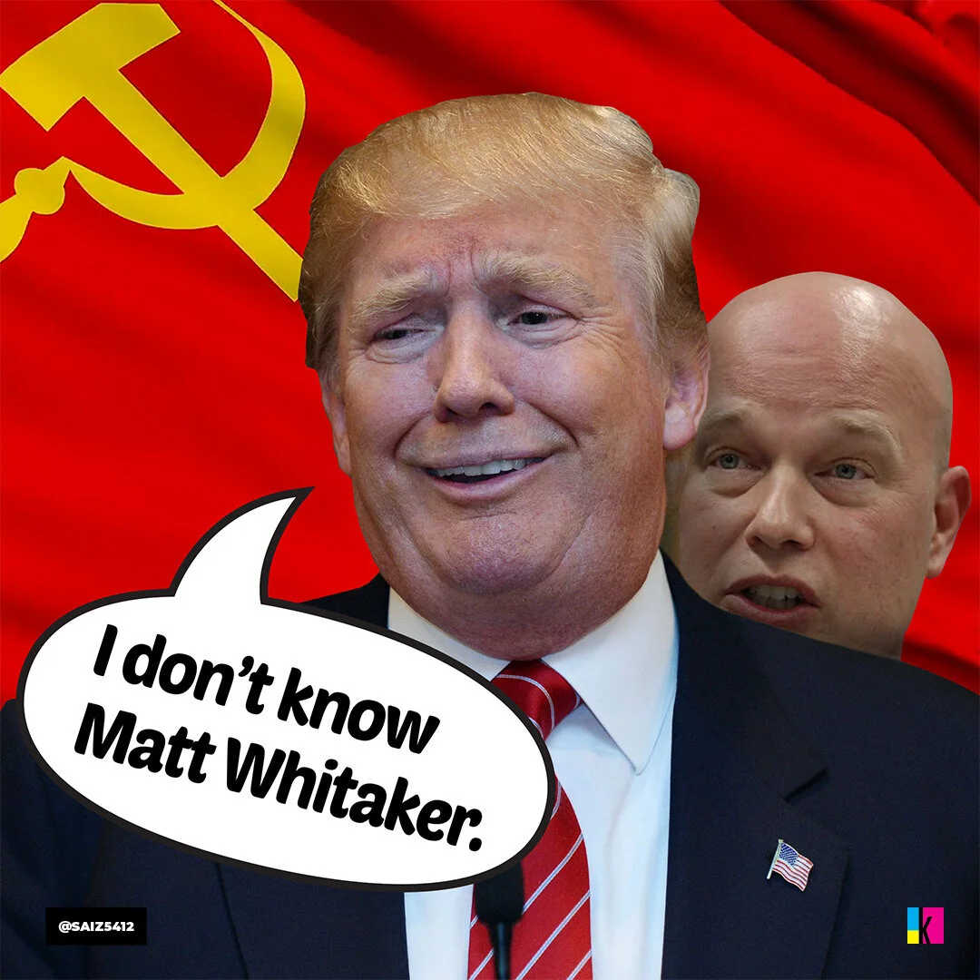 Defending his appointment of AG Matthew Whitaker, who criticized investigations into Russia’s involvement in the election, Trump said, “I don’t know Matt Whitaker.” They met a dozen times. 