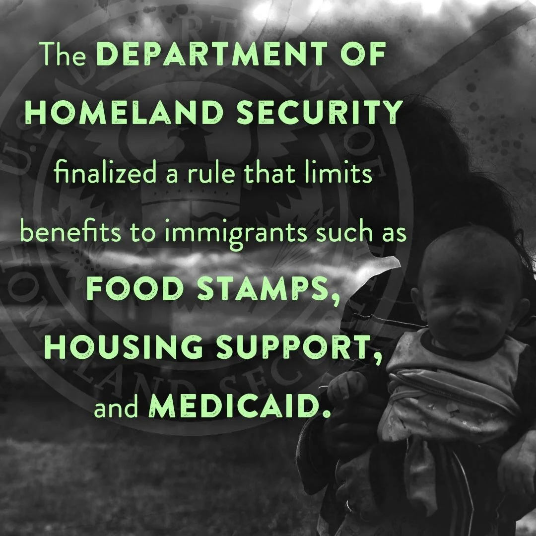 The Department of Homeland Security finalized a rule that limits benefits such as food stamps, housing support, and Medicaid to immigrants. 