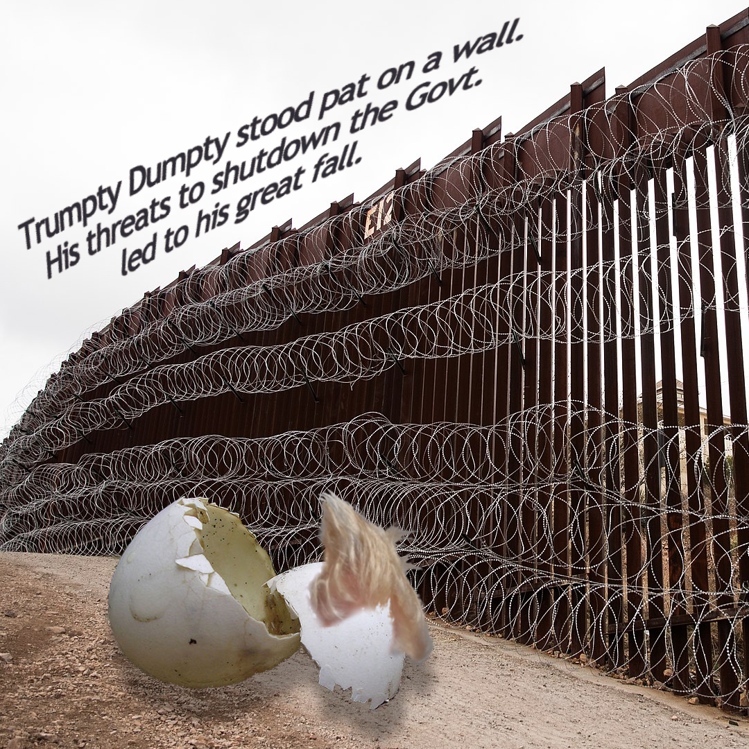 Trump threatened a government shut down if he didn't get funding for border wall.