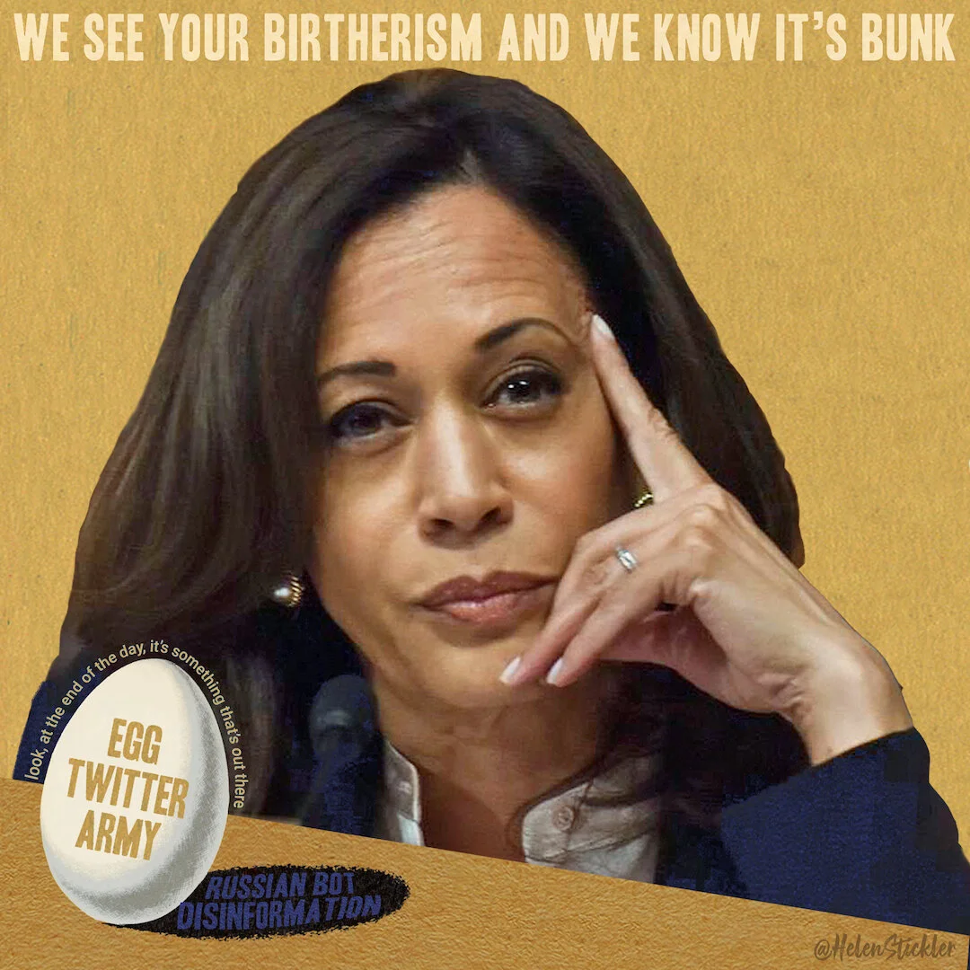 Trump retweeted insults about Kamala Harris posted by a Twitter egg account.