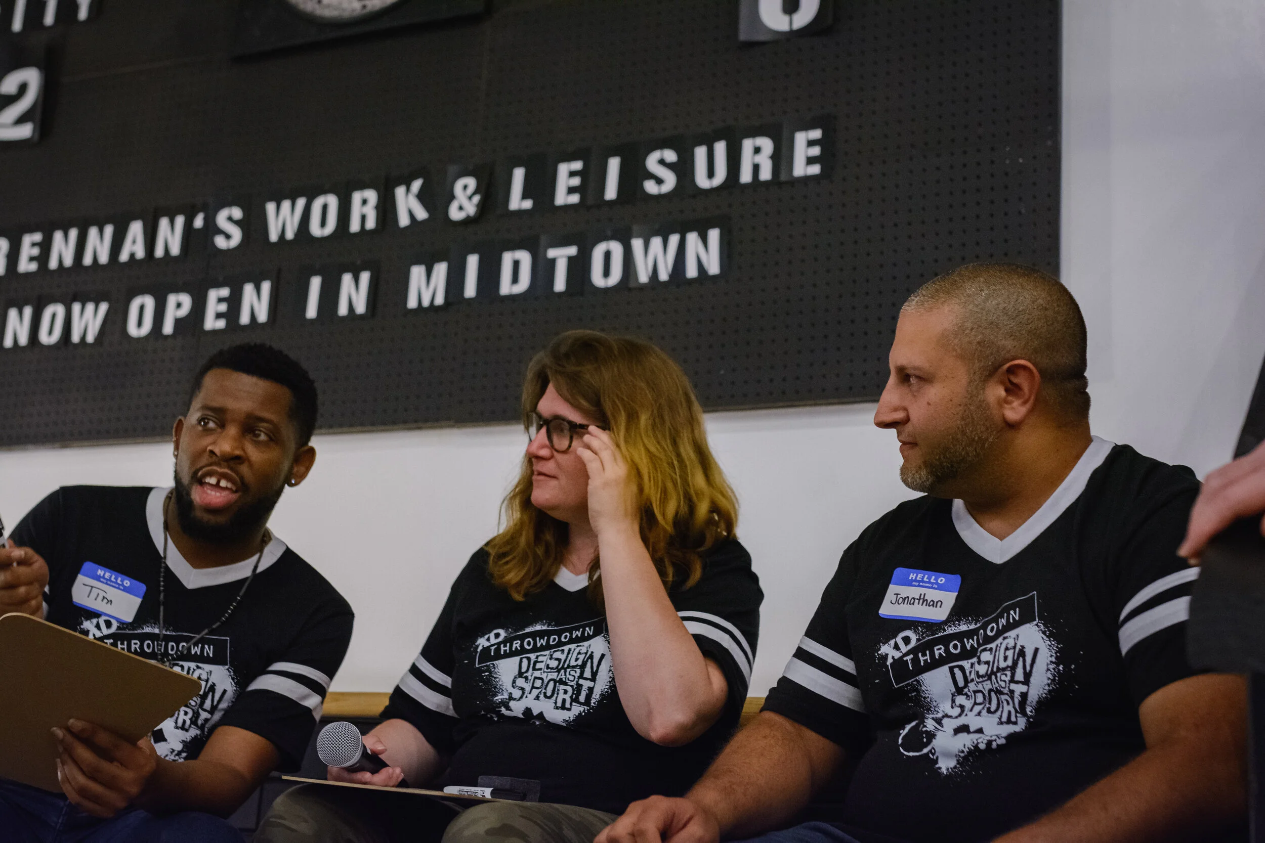 XDT judges Tim Hykes, Martha Valenta and Jonathan Sidarous chatting about the competition.