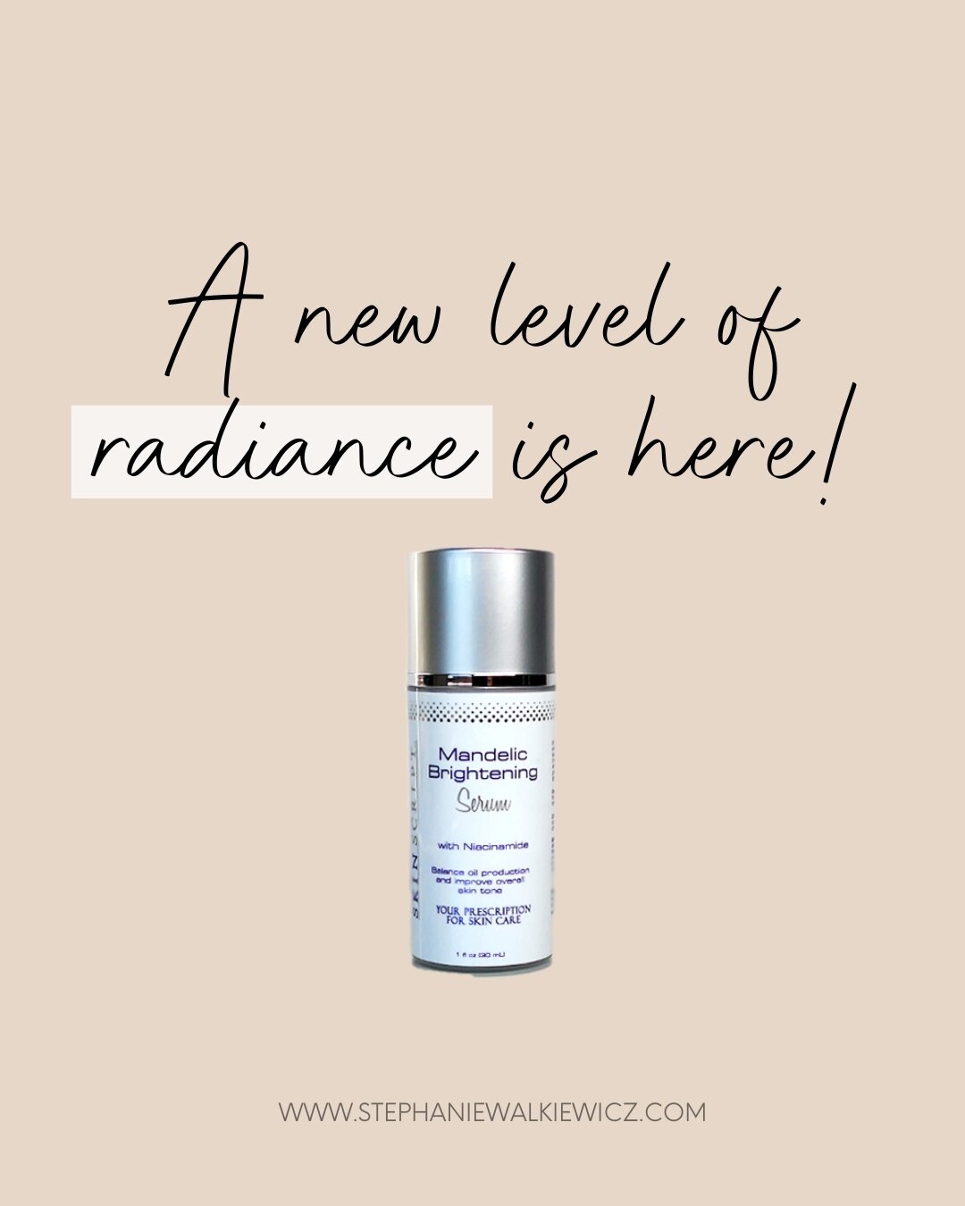 New product!! Mandelic Serum is a staple in Acne Bootcamp, but now SkinScript has released their own mandelic product to be enjoyed by us all!  Mandelic Brightening Serum helps to reduce pigmentation and acne scarring, exfoliates, and helps reduce po