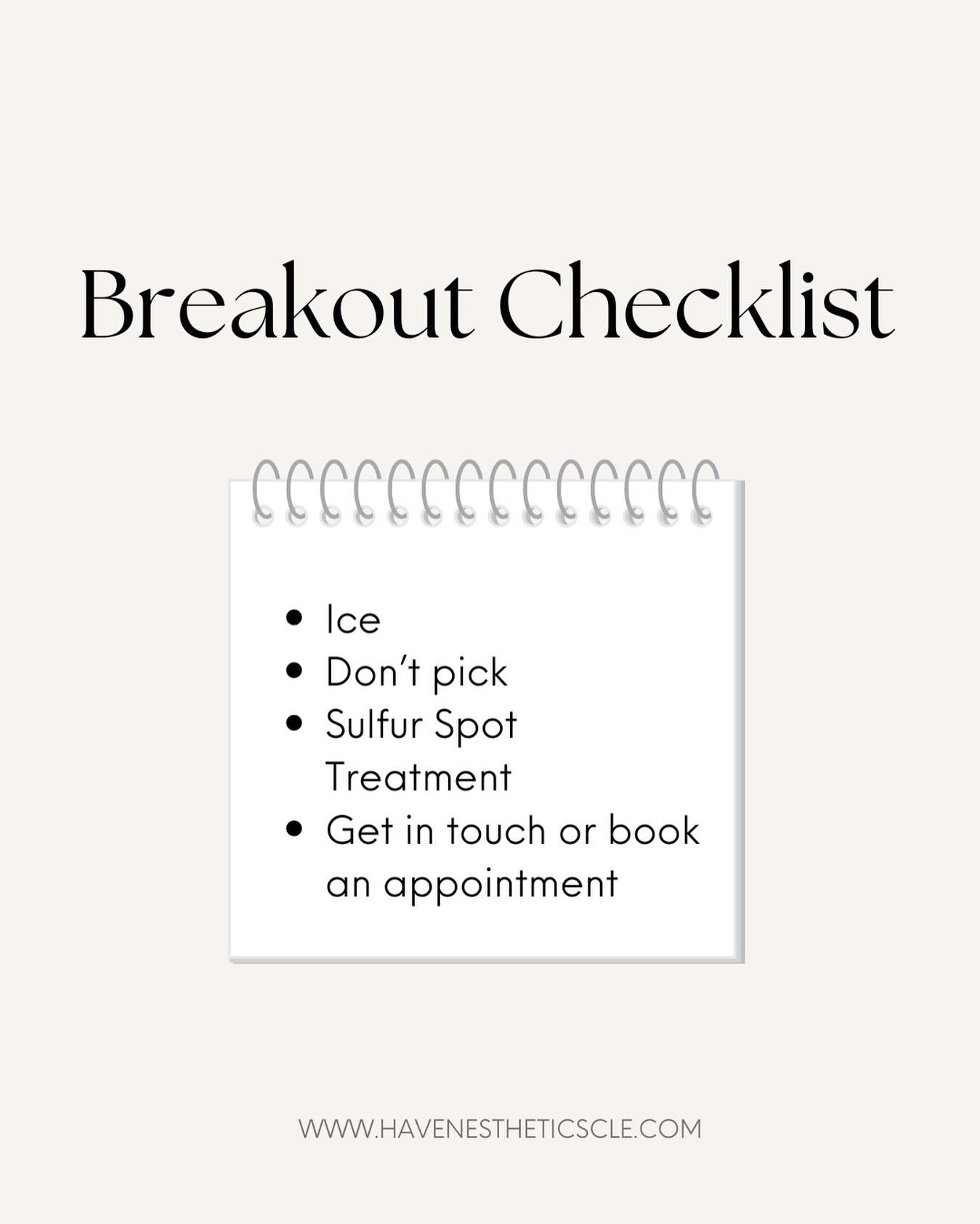 Breakouts happen to the best of us!  Here are some quick tips to help you out!