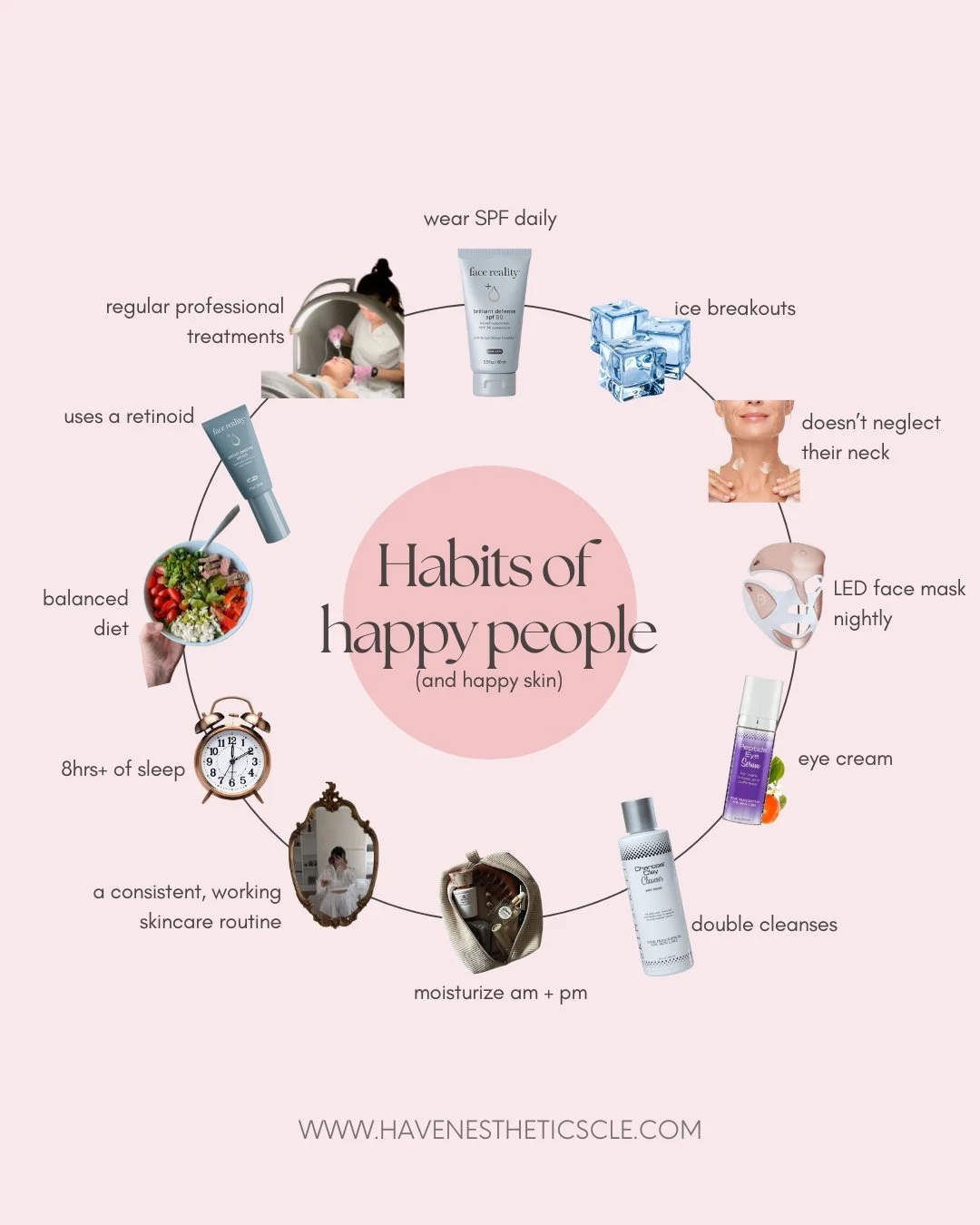 Healthy skin isn&rsquo;t just about products, it&rsquo;s about the habits you do every day! 

We as estheticians see first hand that when our clients commit to these simple habits, they see the biggest changes! 

Small daily habits = big results