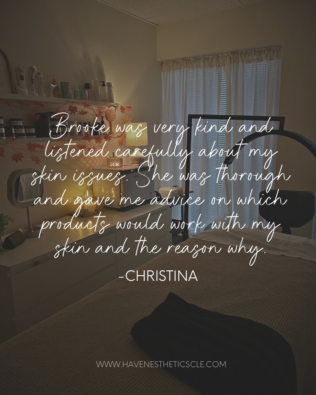 Kind words for @bybrookeesthetics!  We're so lucky to have her at Haven. 🤍