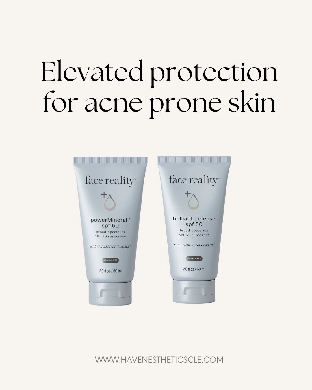 Sun protection just got even better ☀️✨

We&rsquo;re excited to share two new SPF options from Face Reality that bring stronger daily defense and stay gentle on acne-prone skin.

PowerMineral SPF is a mineral based sunscreen that feels light and natu