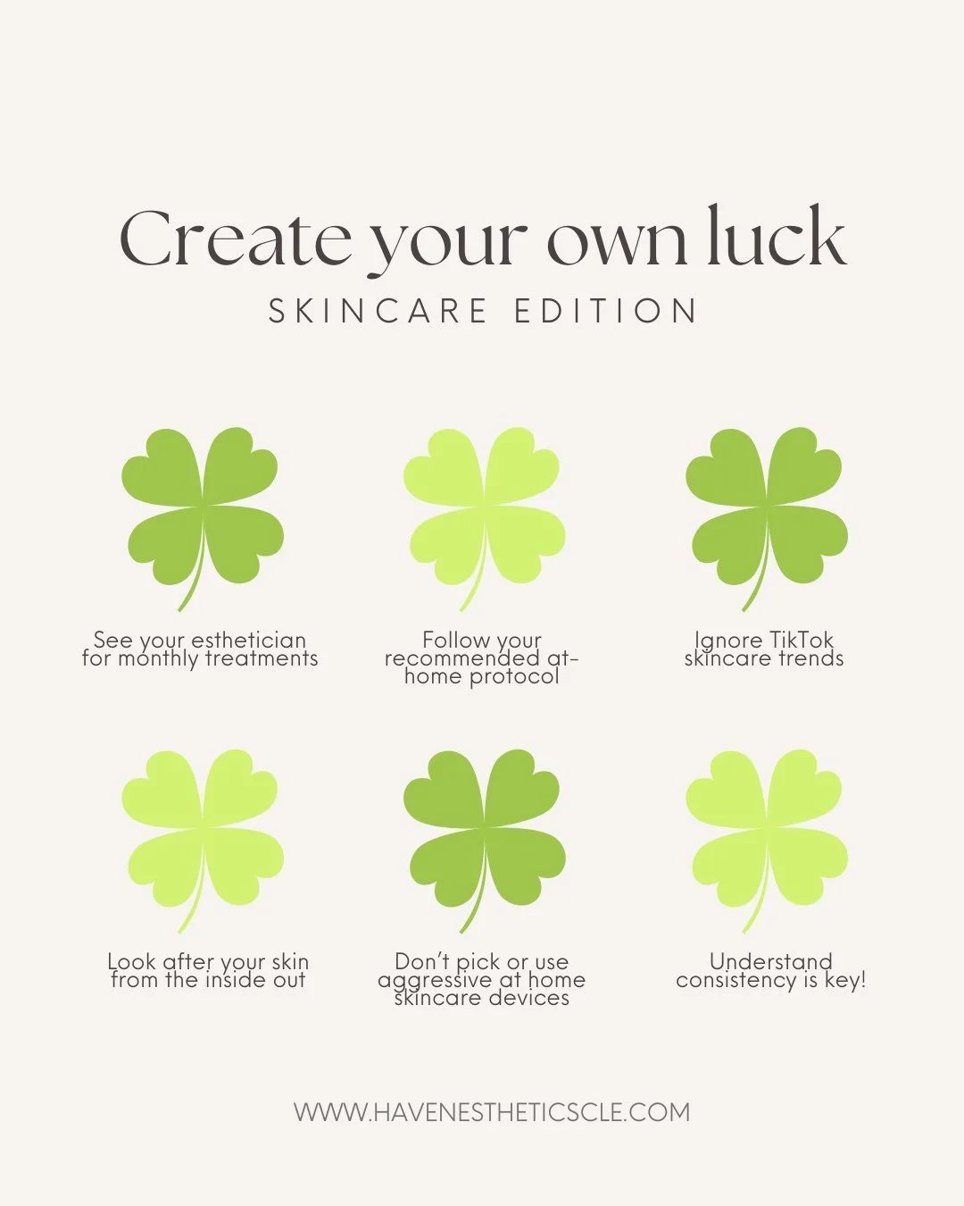 Most of us aren&rsquo;t &lsquo;lucky&rsquo; to be blessed with bright, glowing skin throughout our whole life.  Create your own good luck with these tips! 🍀