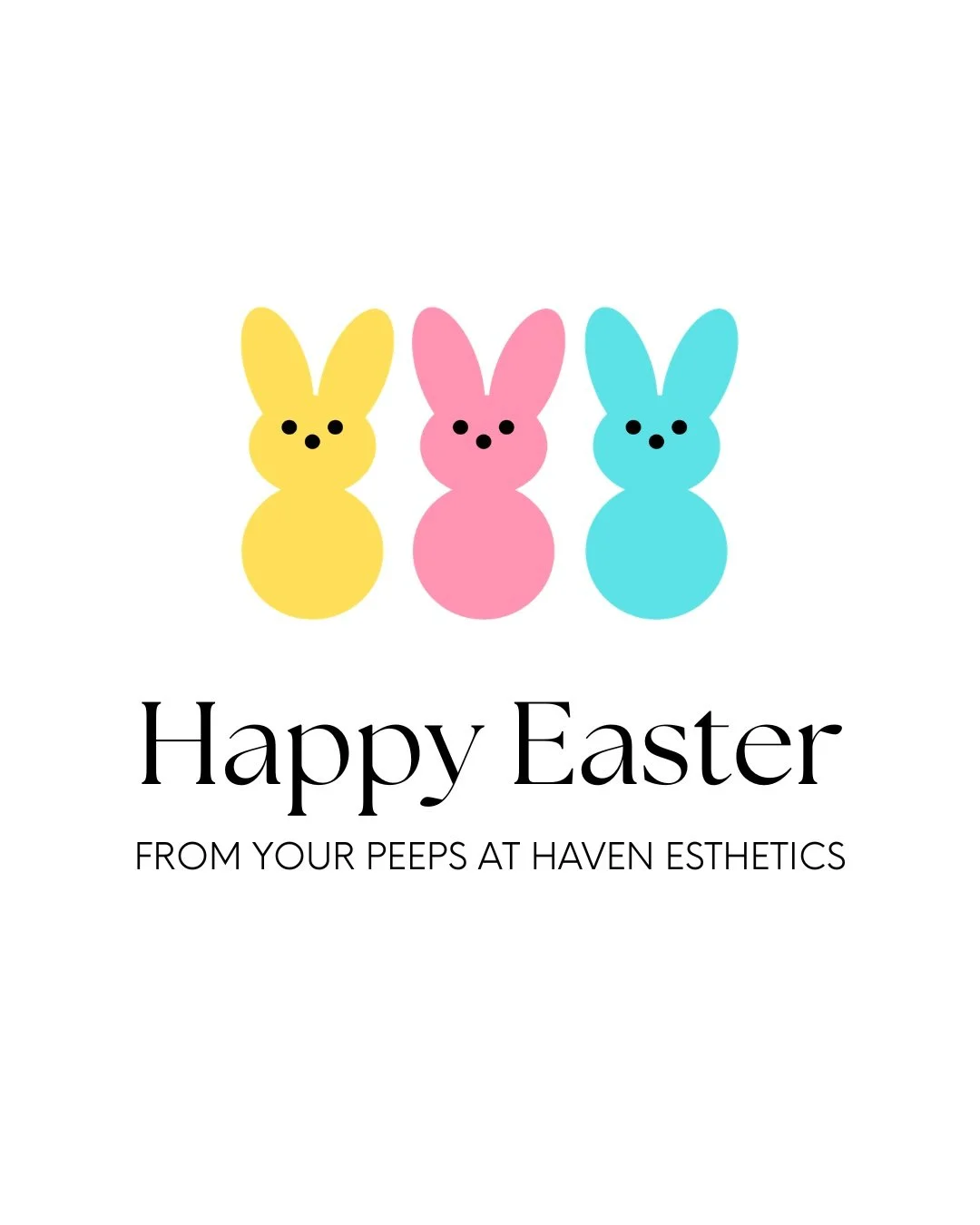 Happy Easter from all of us at Haven 🤍🐰

We hope your day is filled with sweet treats, a little sunshine, and time with the people you love!