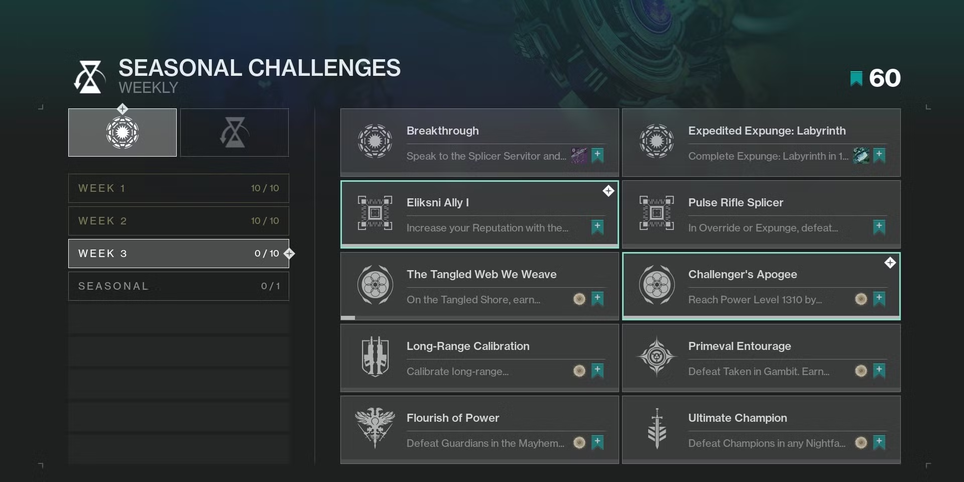 Seasonal challenges give players a more guided experience, and access to milestone rewards.