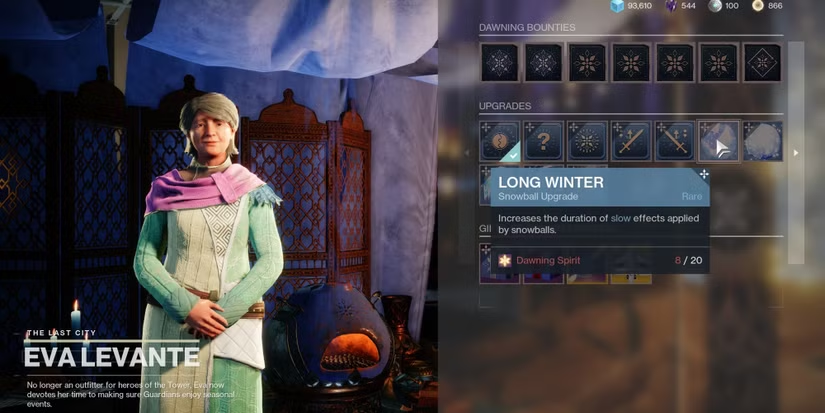 Use Dawning Spirit to enhance your baking and snowball throwing prowess.