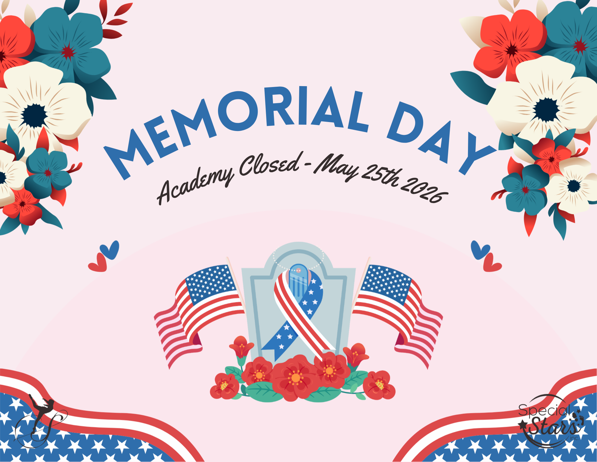 Academy Closed For Memorial Day (5/25/26)