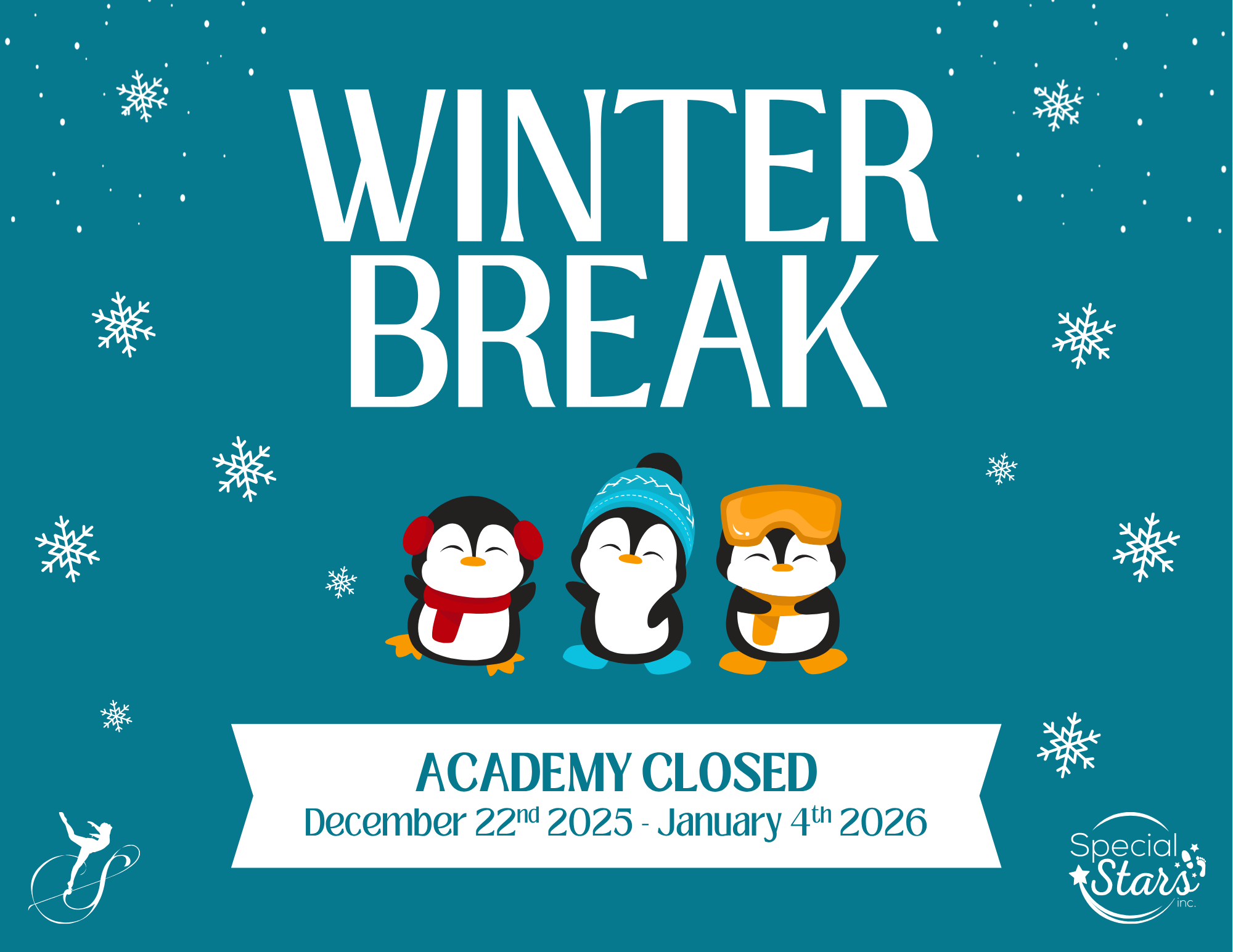 Academy Closed For Winter Break (12/22/25 - 1/4/26)