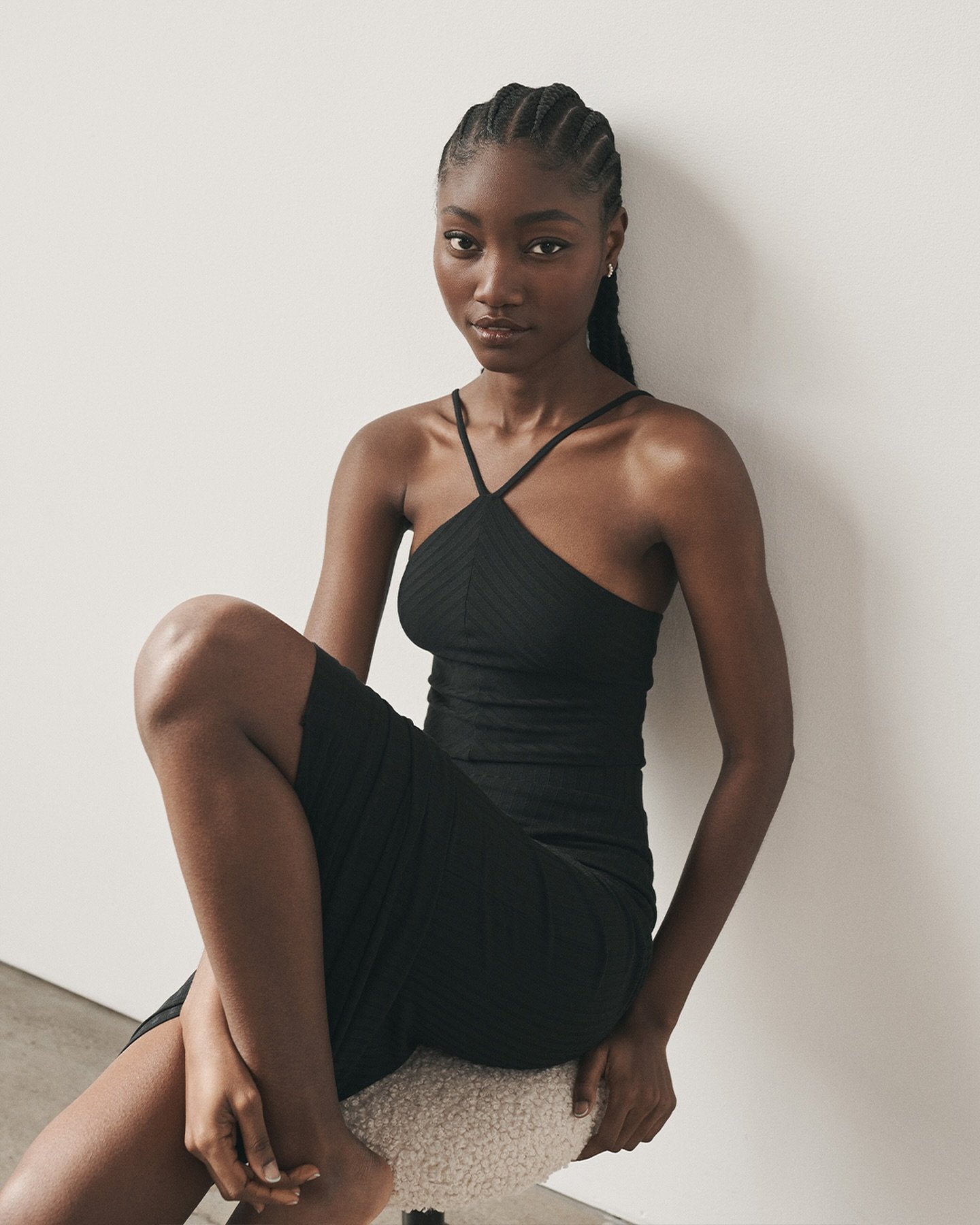 🖤🕶️♟️ @eniolaabioro for Daily Ritual in DR @aquazzura and @31philliplim Photographed by @tomschirmacher Styling @debswatson Makeup @patidubroff Hair @sylvia_wheeler Set @maximjezek Casting @shaunbeyen Production @northsix