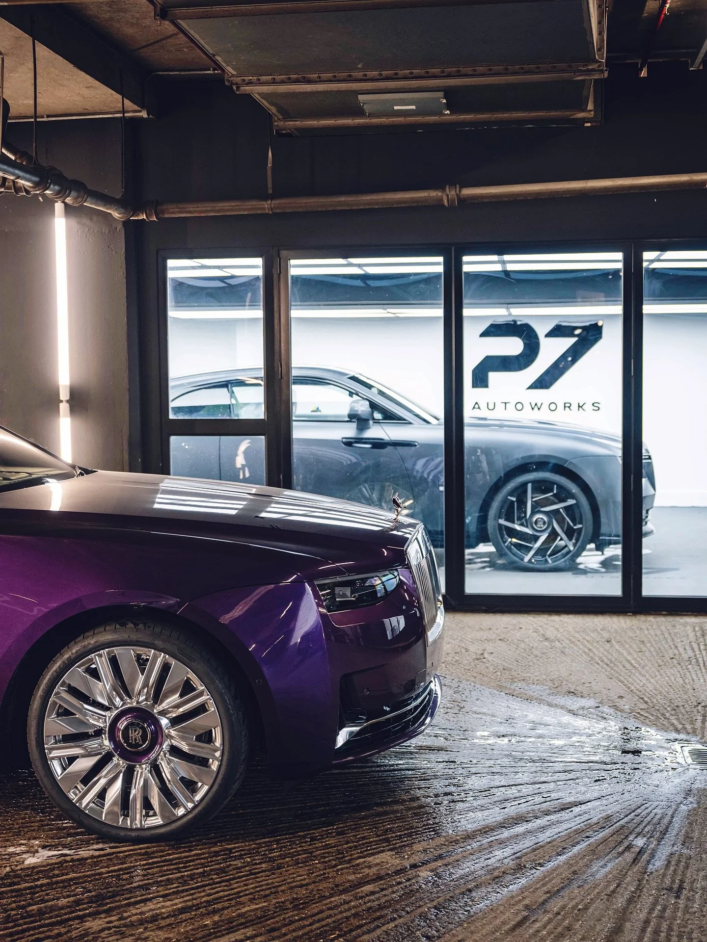 Purple Rolls-Royce Ghost Series II looking good alongside another special Rolls inside 👀 

#P7Autoworks #RollsRoyce #Ghost #Cars #CarWrapping #PPF #Tints #Mayfair #London