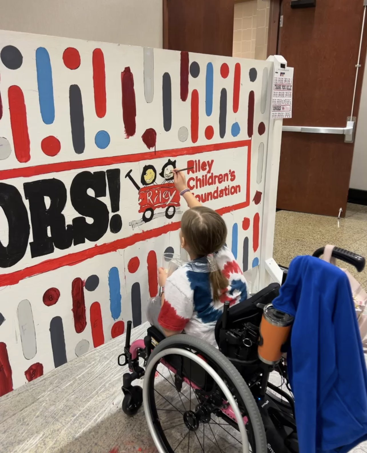 Title: "Lights, Camera, Thank You!" 2023.
Dimensions: 64 sq. ft.
Location: Riley Children's Foundation Headquarters, 500 N Meridian St #100, Indianapolis, IN 46204