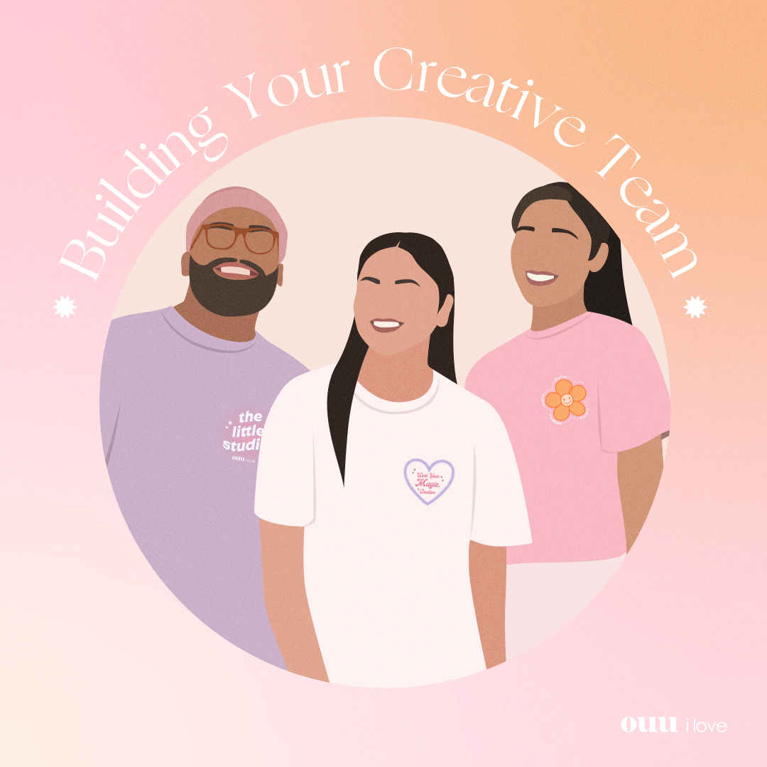 How to Build Your Creative Team: A graphic of a man and two women smiling towards the viewer with the phrase ‘Building Your Creative Team’ across the top.