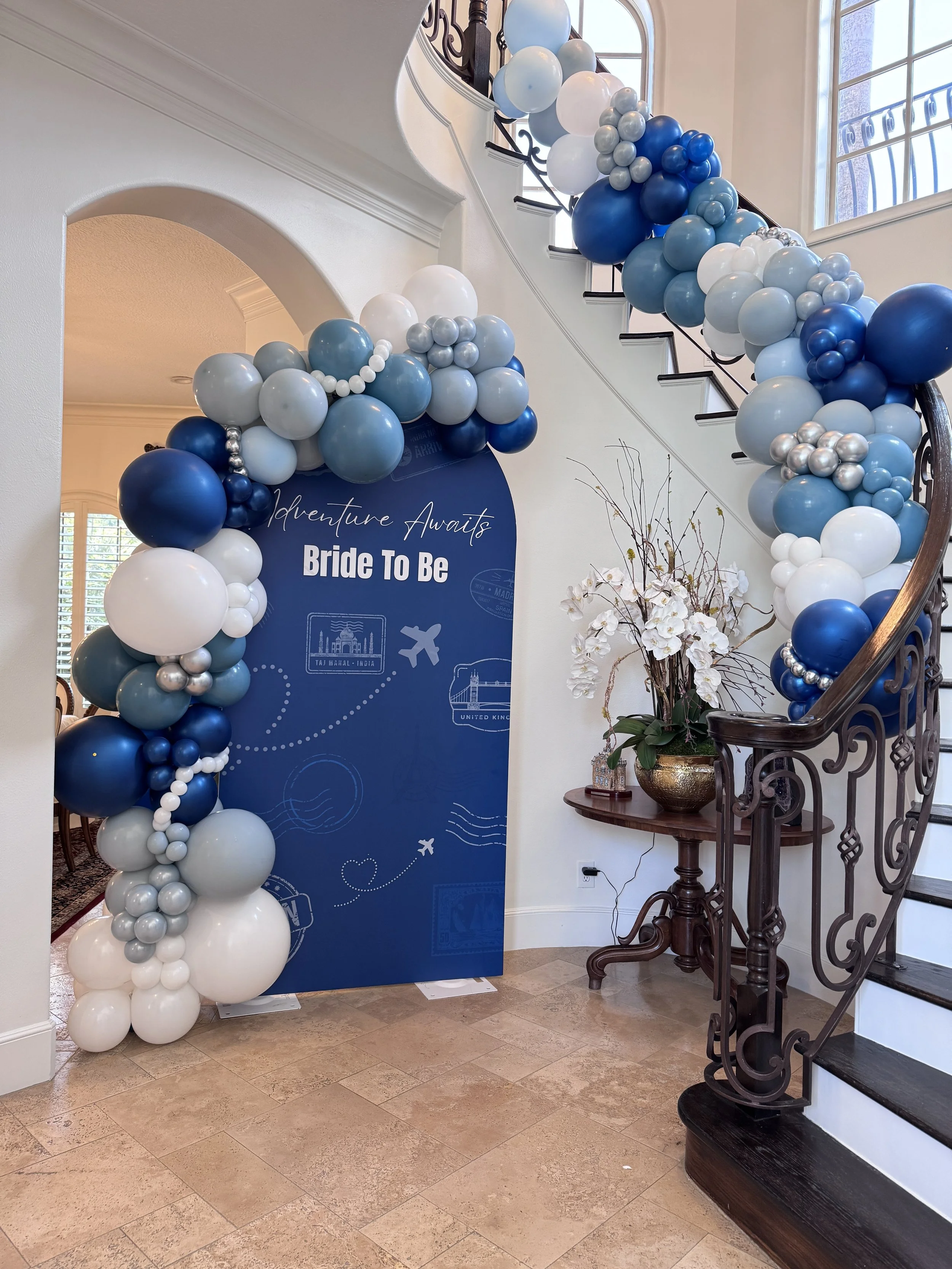 Bridal luncheon balloon decorations