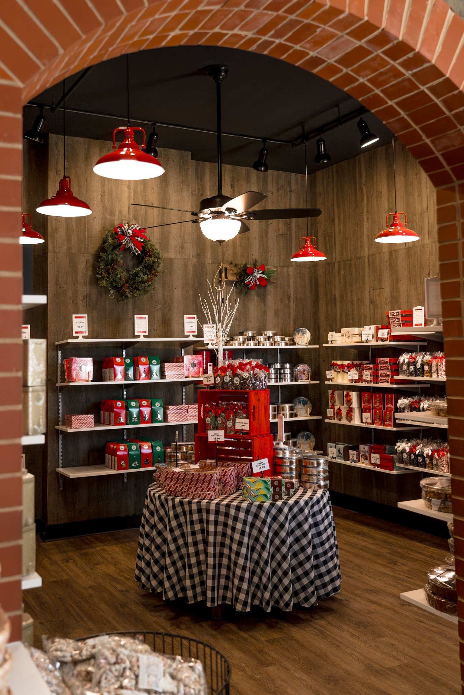 Interior of Trophy Nut Store at Christmas Time by Andrea Molina in Tipp City Ohio