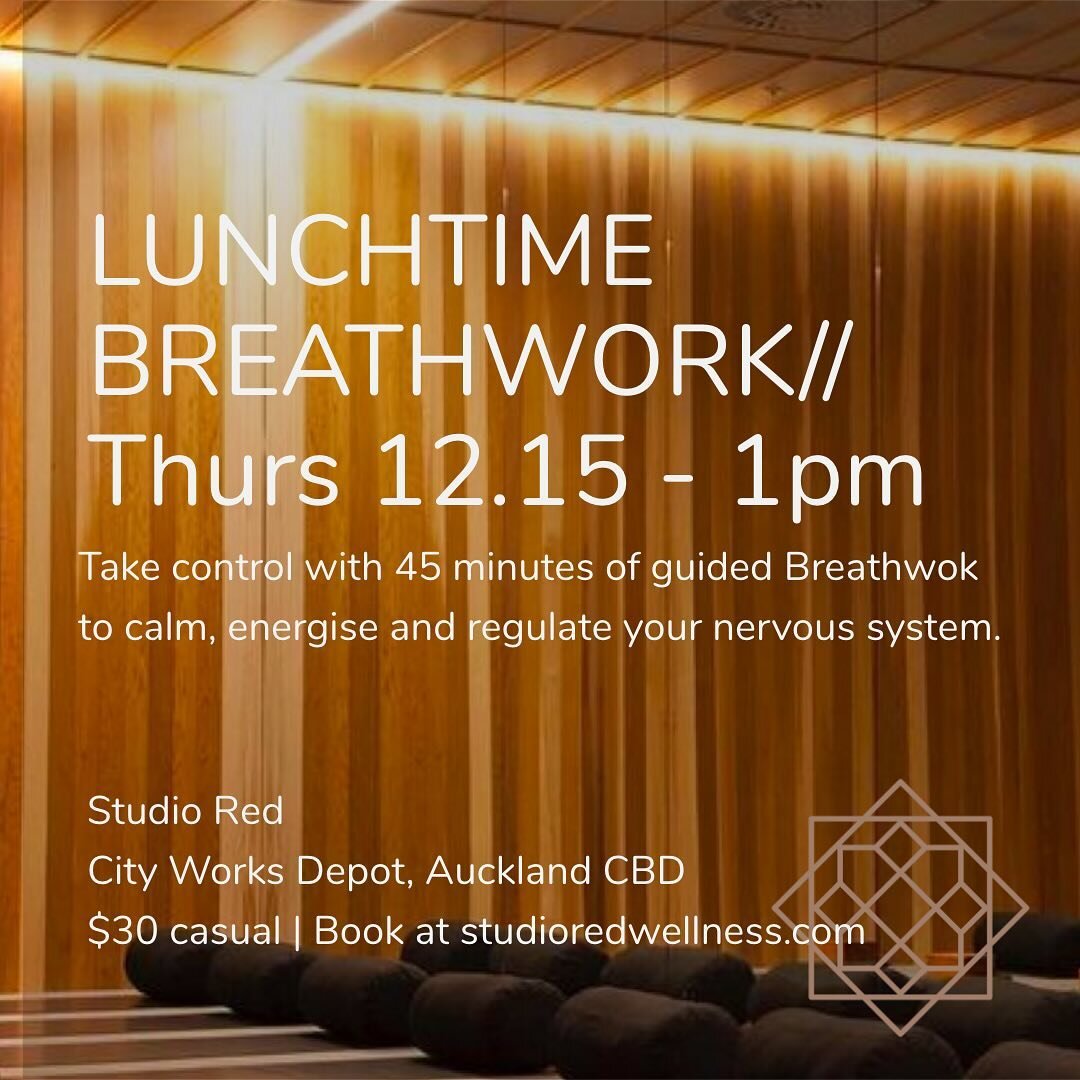 You can catch me Thursday lunchtimes @studioredwellness in the city. The perfect place to start your journey into Breathwork and take back control of your nervous system aka how you feel and respond to the world. Breathwork benefits everyone&hellip;.