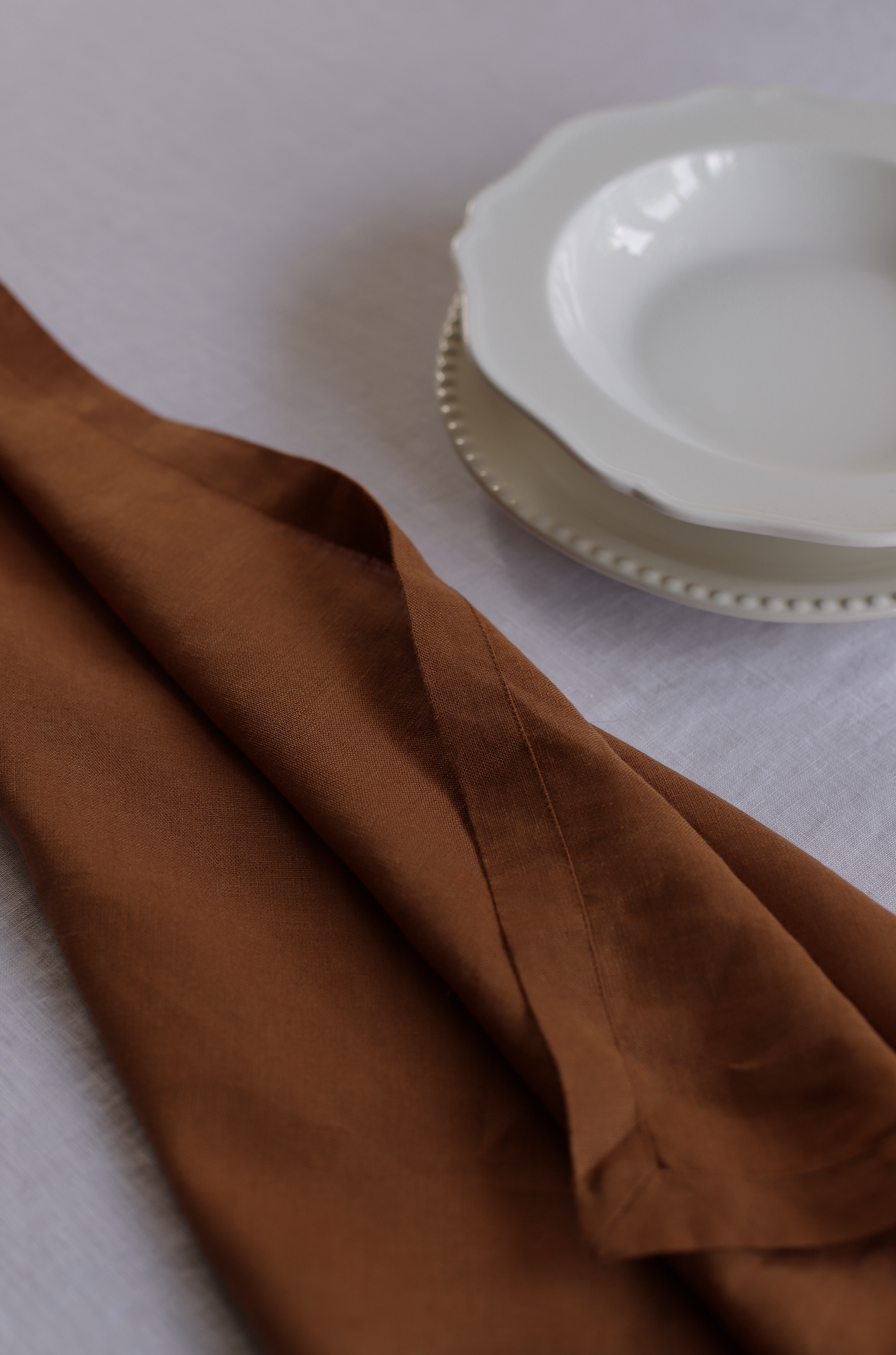 BURNT ORANGE FLAX LINEN NAPKINS
