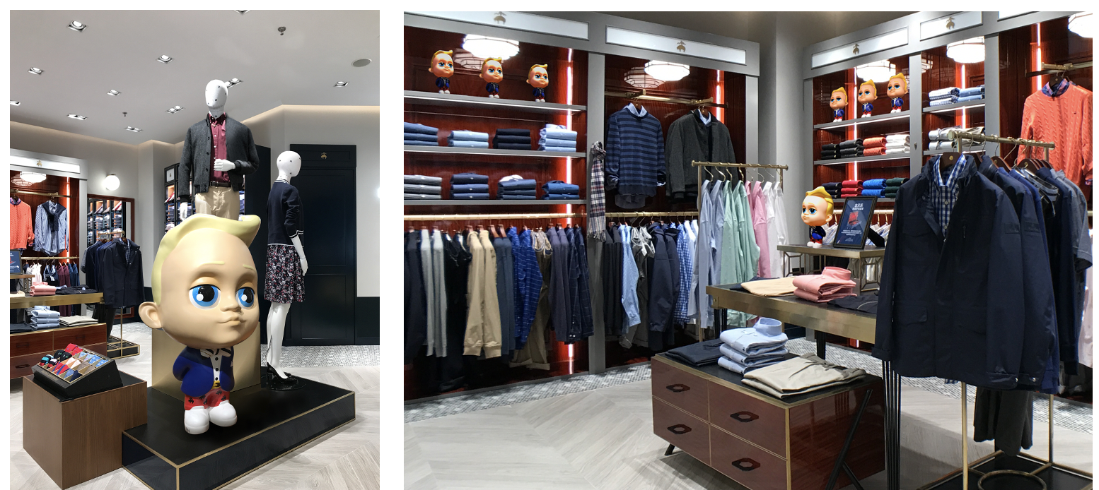 Another in store set up example showing the large and smaller boys and how they would look