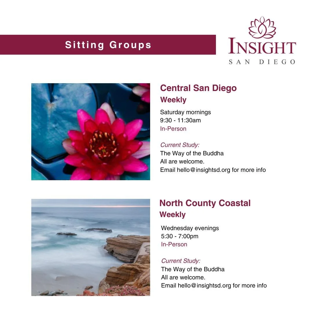 We provide opportunities for meditation and learning the dharma through Vipassana style meditation. We welcome new and experienced participants from diverse backgrounds. Our intention is to cultivate mindfulness, wisdom, and compassion for the benefi