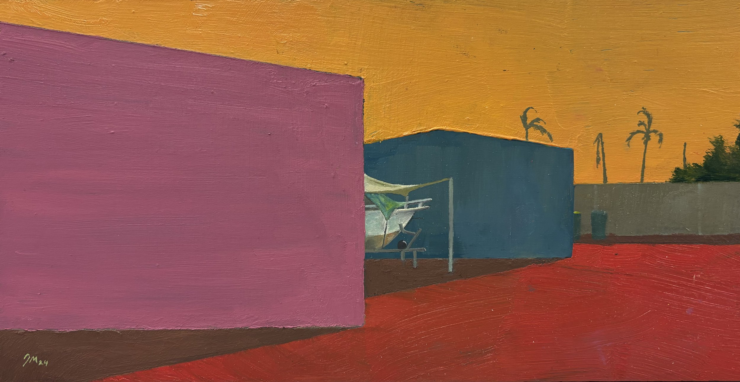 Mavis Road II, or Weightless (2024) Oil on Board