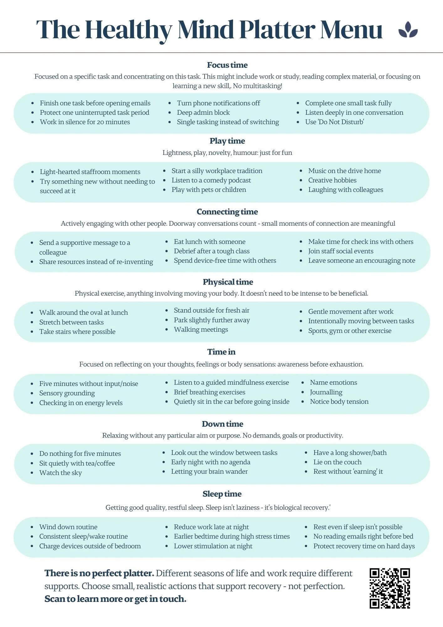 Health Mind Platter Menu