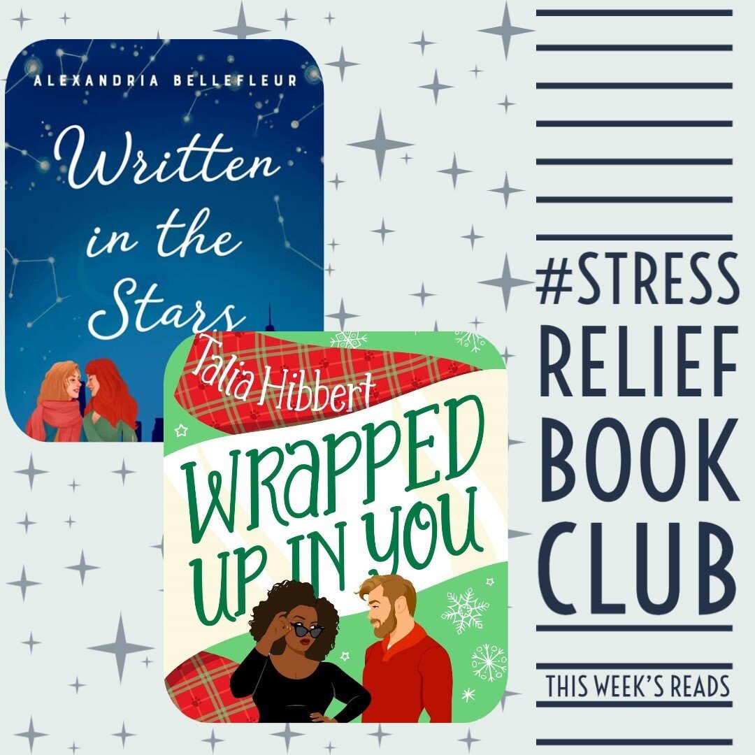 ⭐It's Monday, again :( But that means it's time for #StressReliefBookClub, too!⁠
⁠
⭐Staying true to form for the past few weeks, we tackled a novel and a short story/novella AND Sky, our bookclub librarian, found two that were also set around the hol