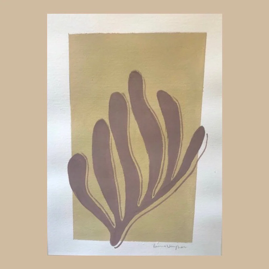 Corals in Hay and Sulking Room pink - 1 of my first series 🖌️🖼️👩🏻&zwj;🎨🎨