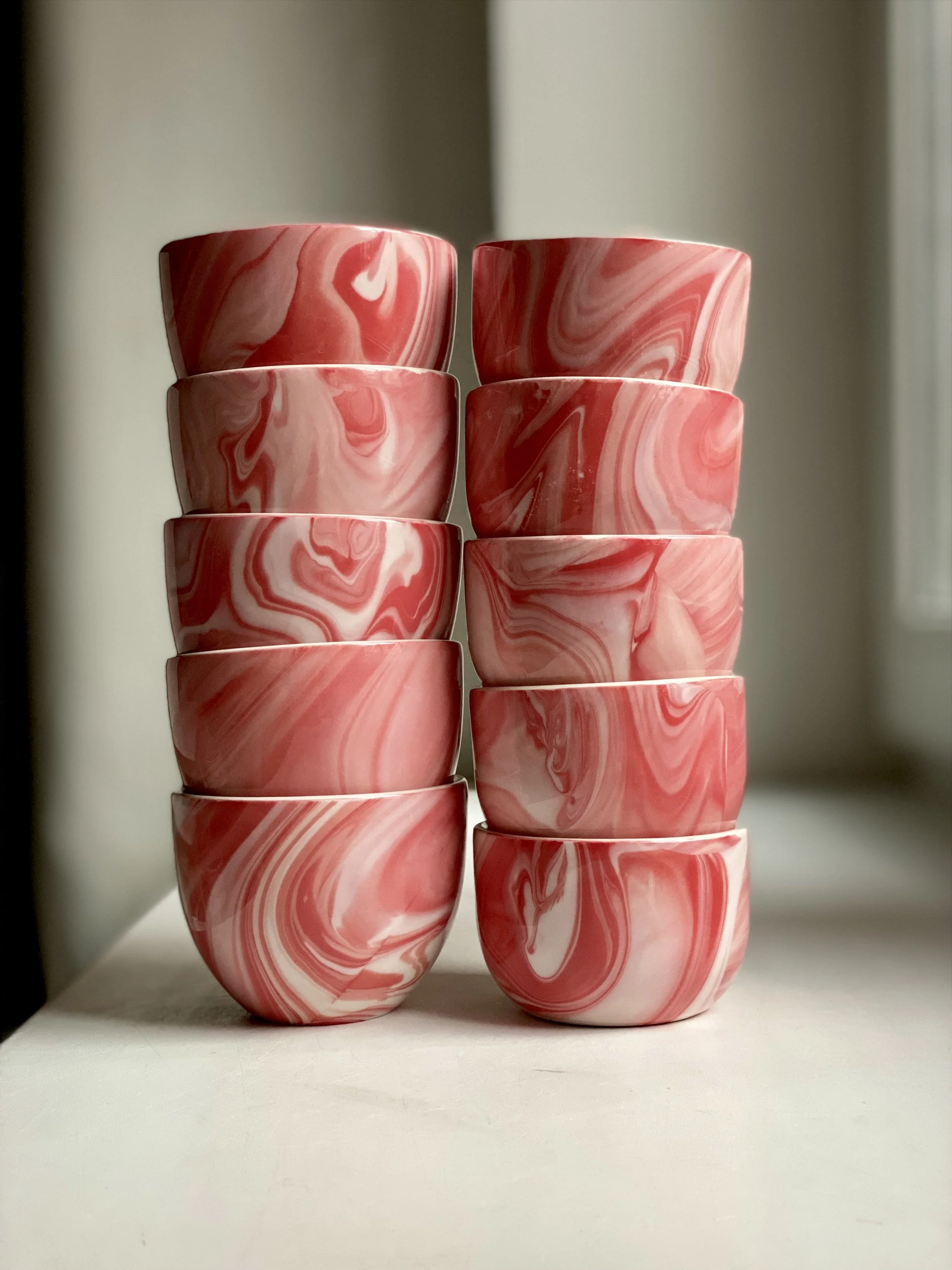 Pink Marble Cappuccino Cup