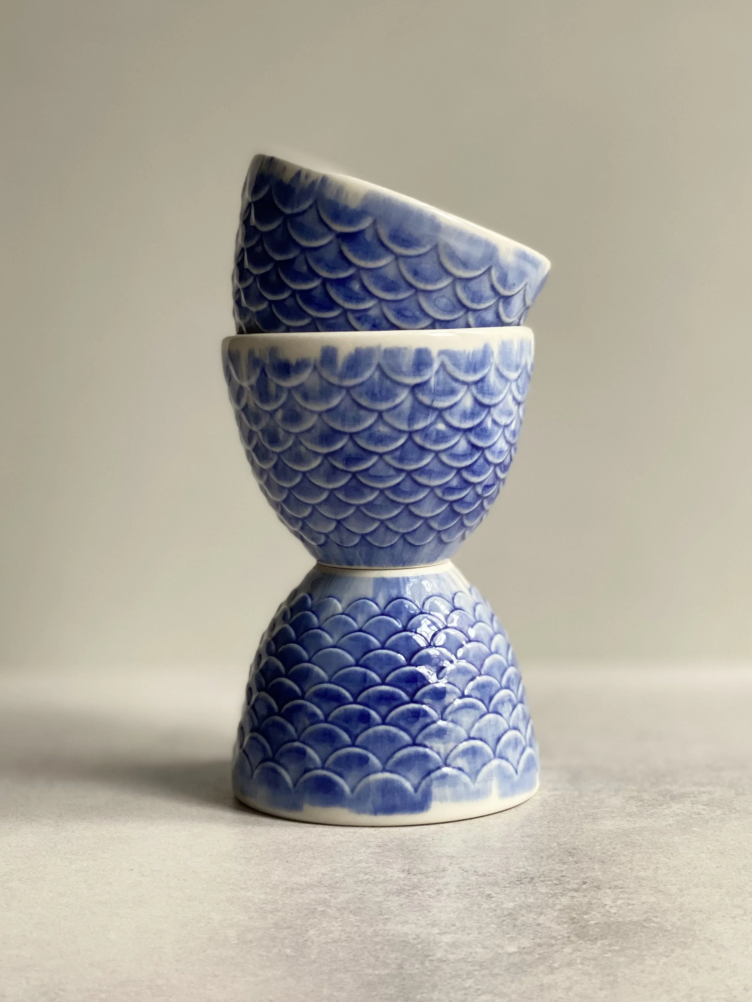 Cobalt Brush Textured Cup