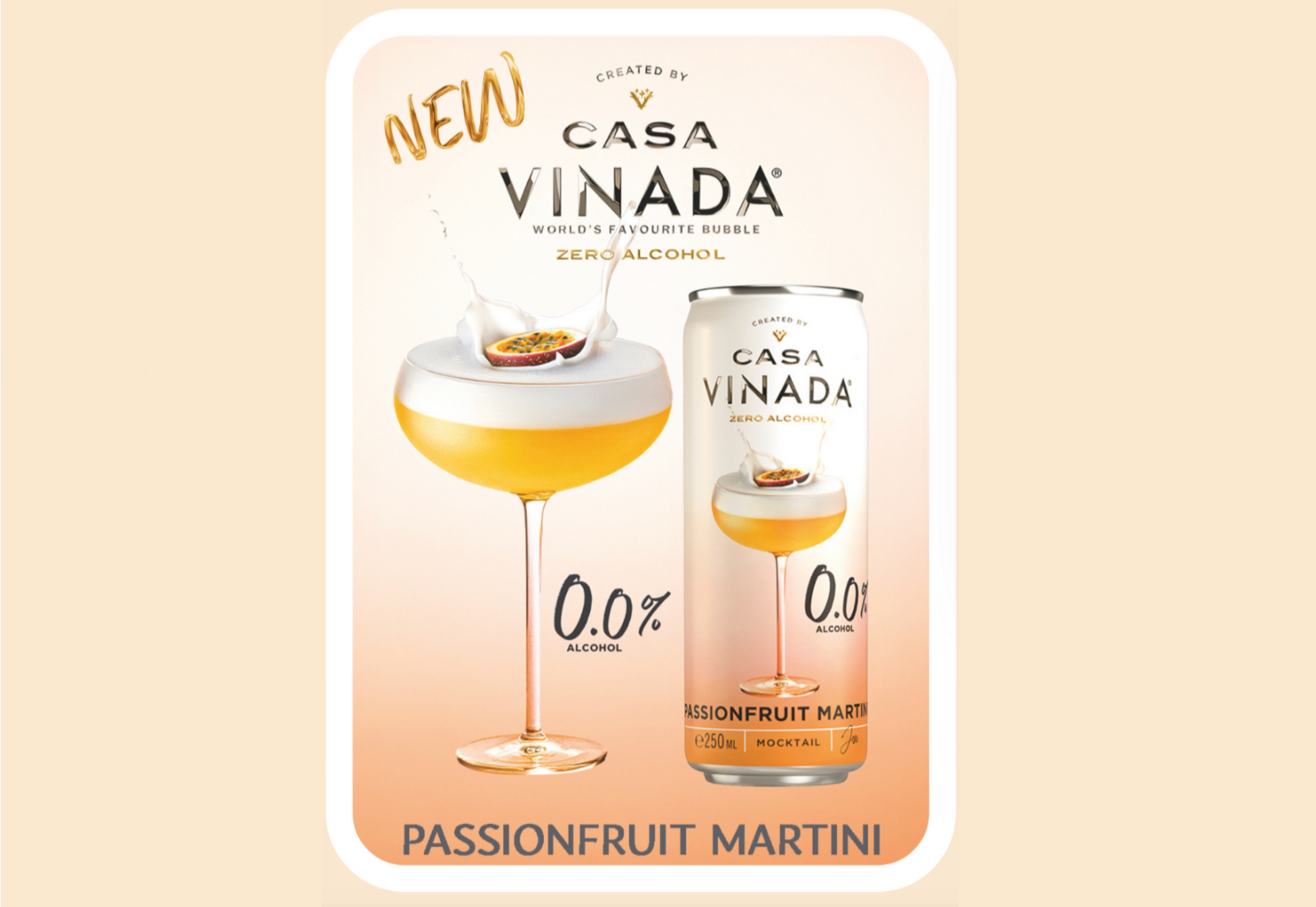 Passion Fruit martini Mocktail Casa VINADA - Flyer