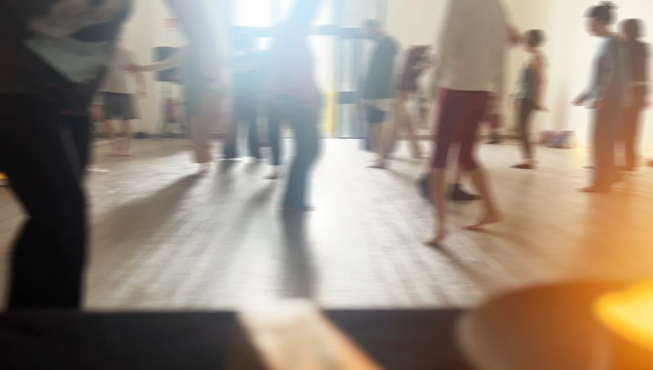 Gruppo durante una pratica di 5Ritmi® della Domenica Insieme a Torino
