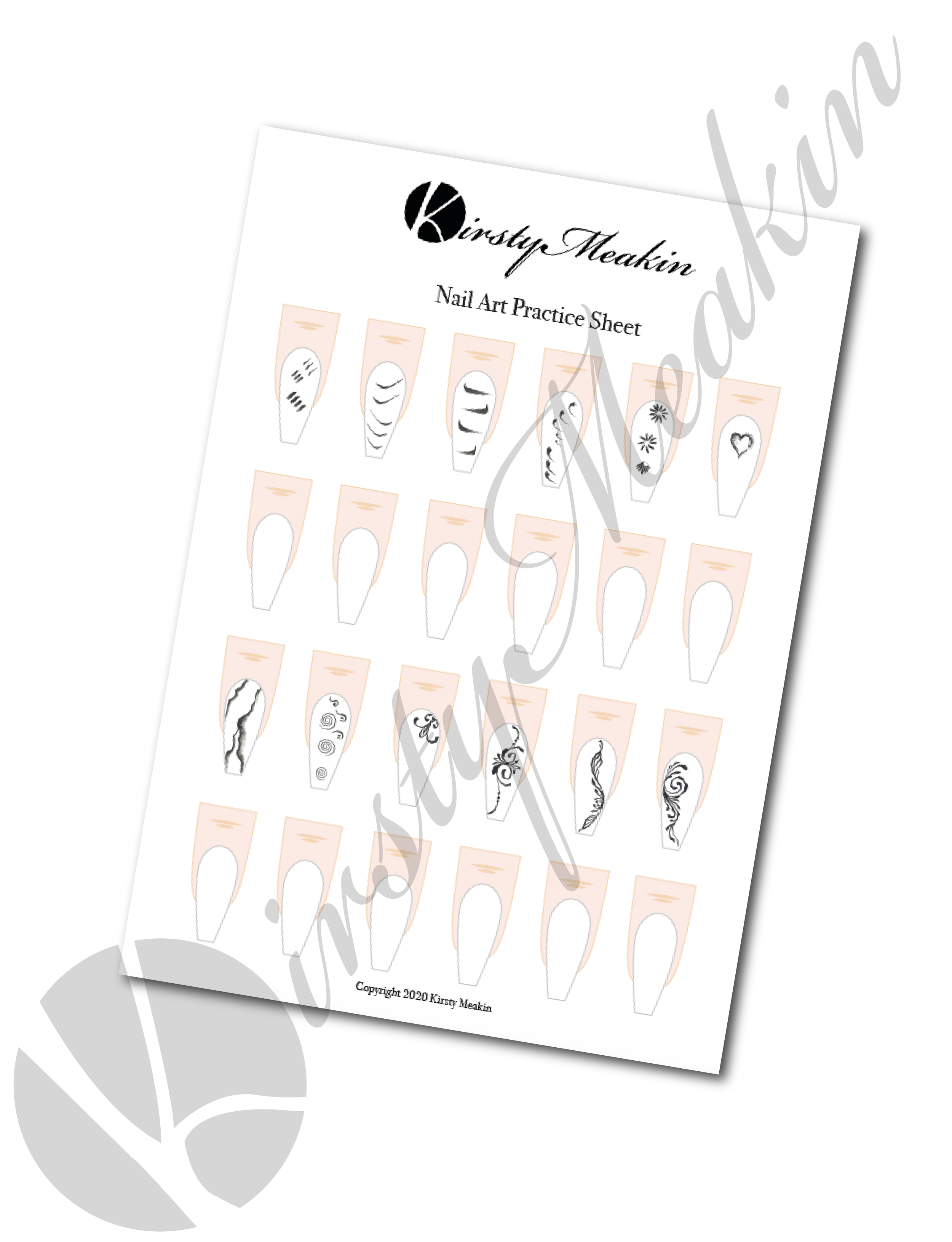 Nail Art Practice Sheet (Scroll 1) : Amazon.ae: Beauty