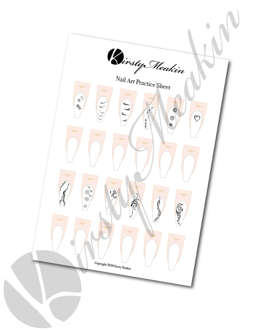 Nail Art Practice Sheet - DOWNLOAD — Kirsty Meakin Nail Academy