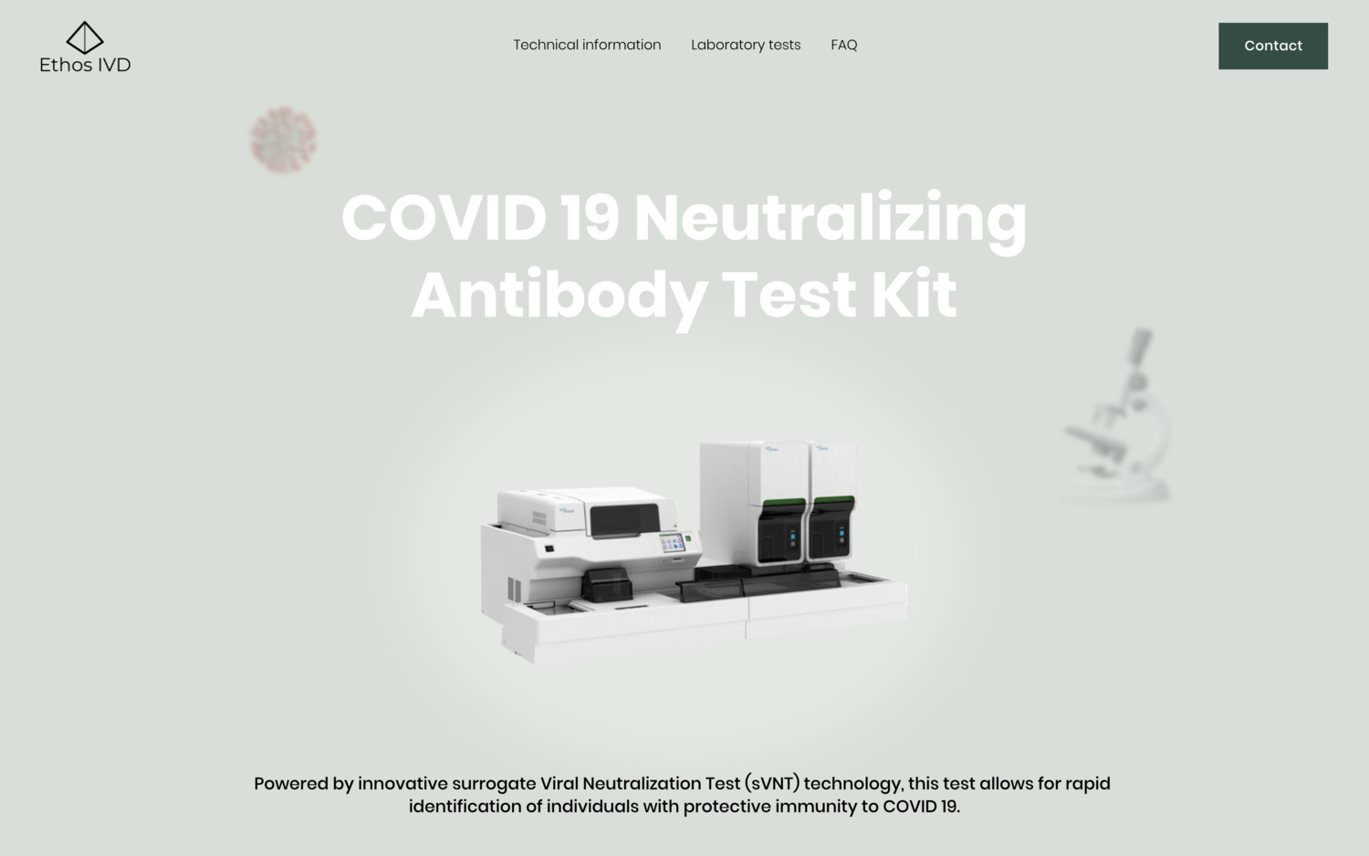 ETHOS IVD  COVID19 Neutralizing Antibody Test Kit   Visit website