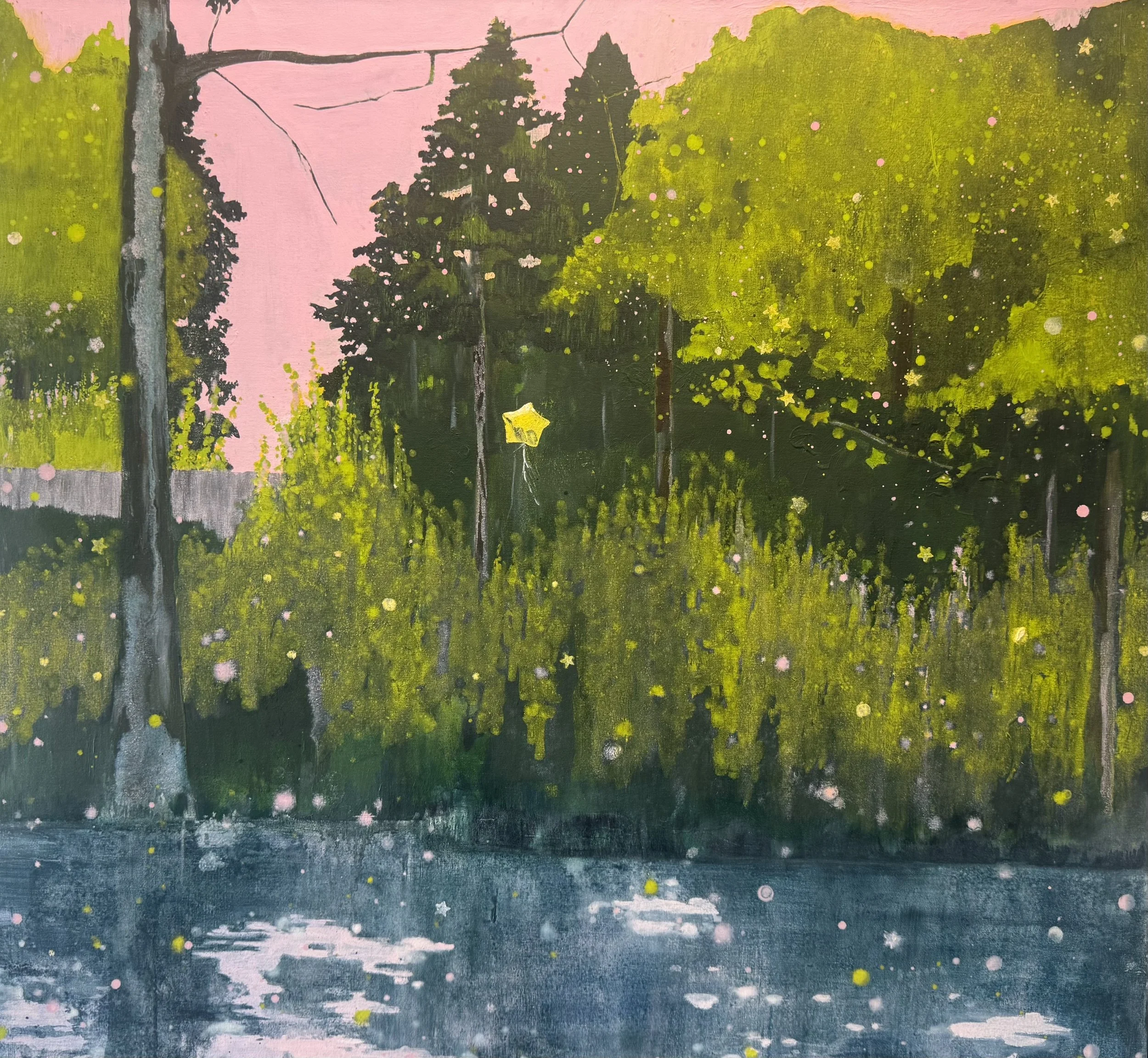 Stars in a landscape 2024
oil on canvas 90 x 90cm
