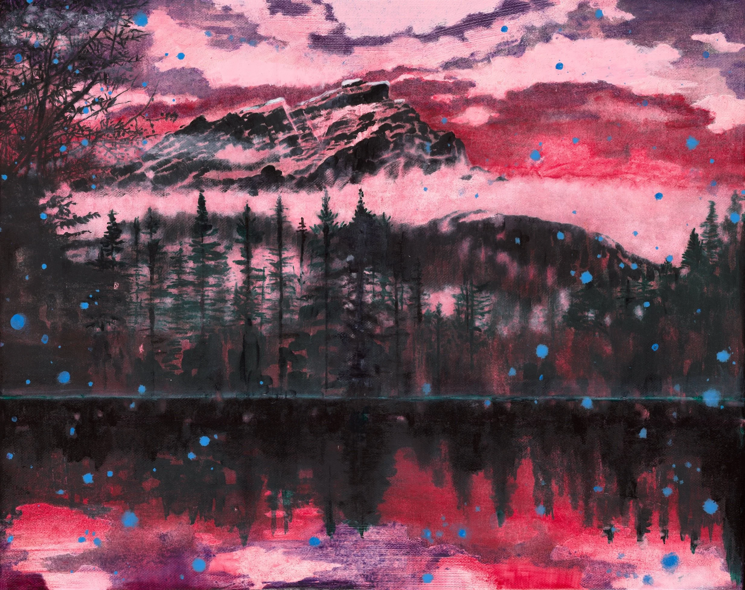 'Pink Mountain' oil on canvas 80 x 60 cm