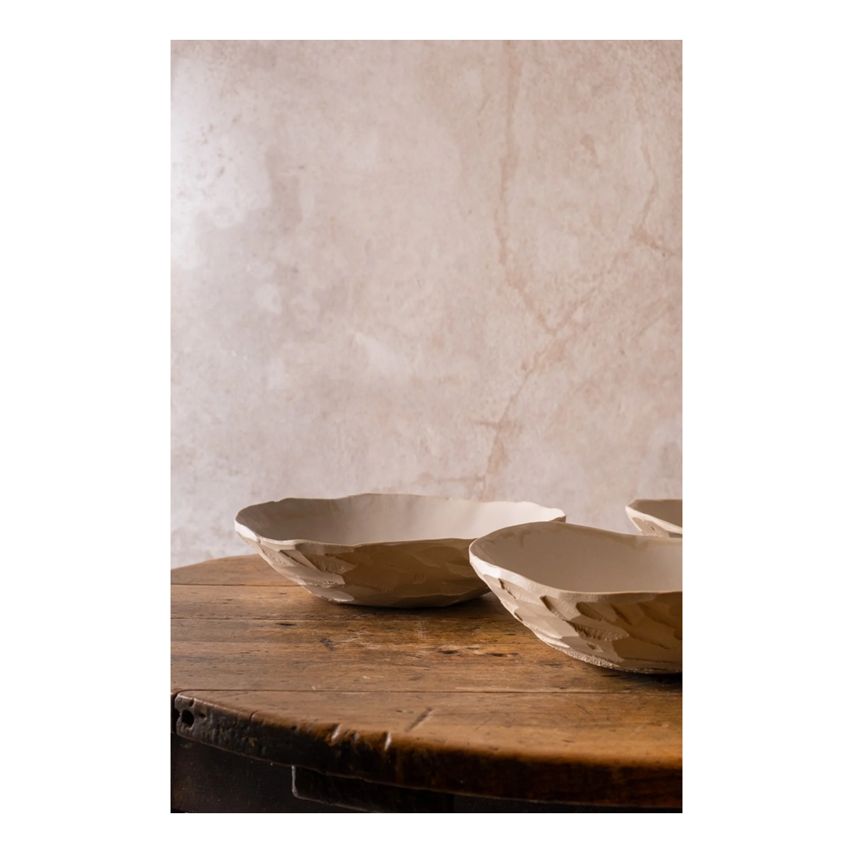Brutalist White Clay Plates