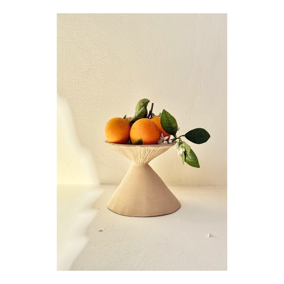 Beige Clay Brutalist Fruit Bowl