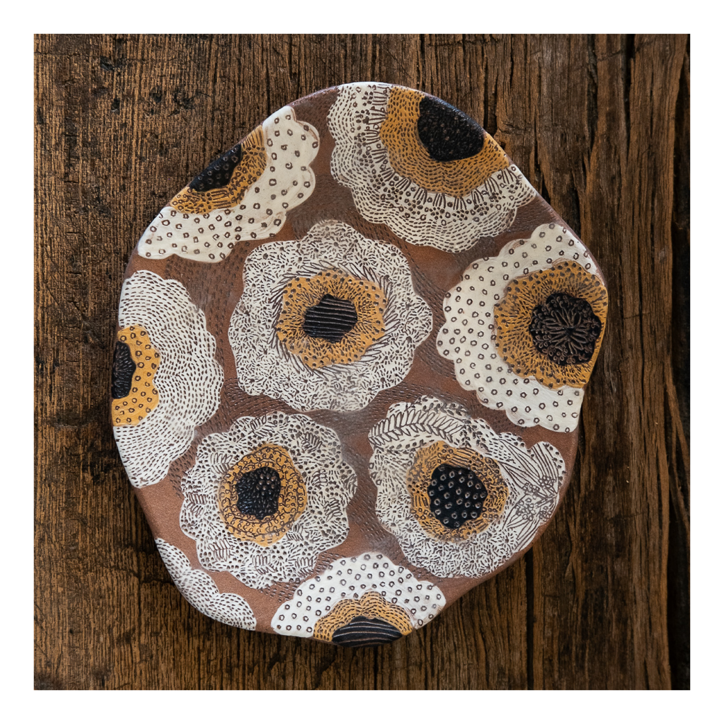 White Floral Plate