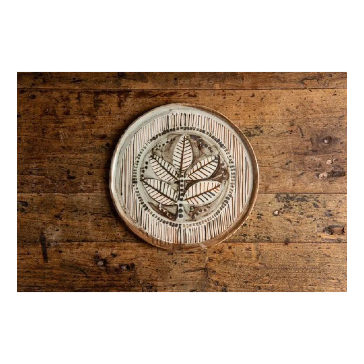Small Leaf Plate with Stripes