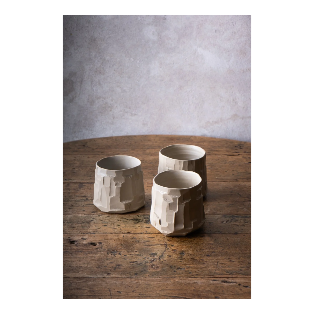Brutalist White Clay Cups