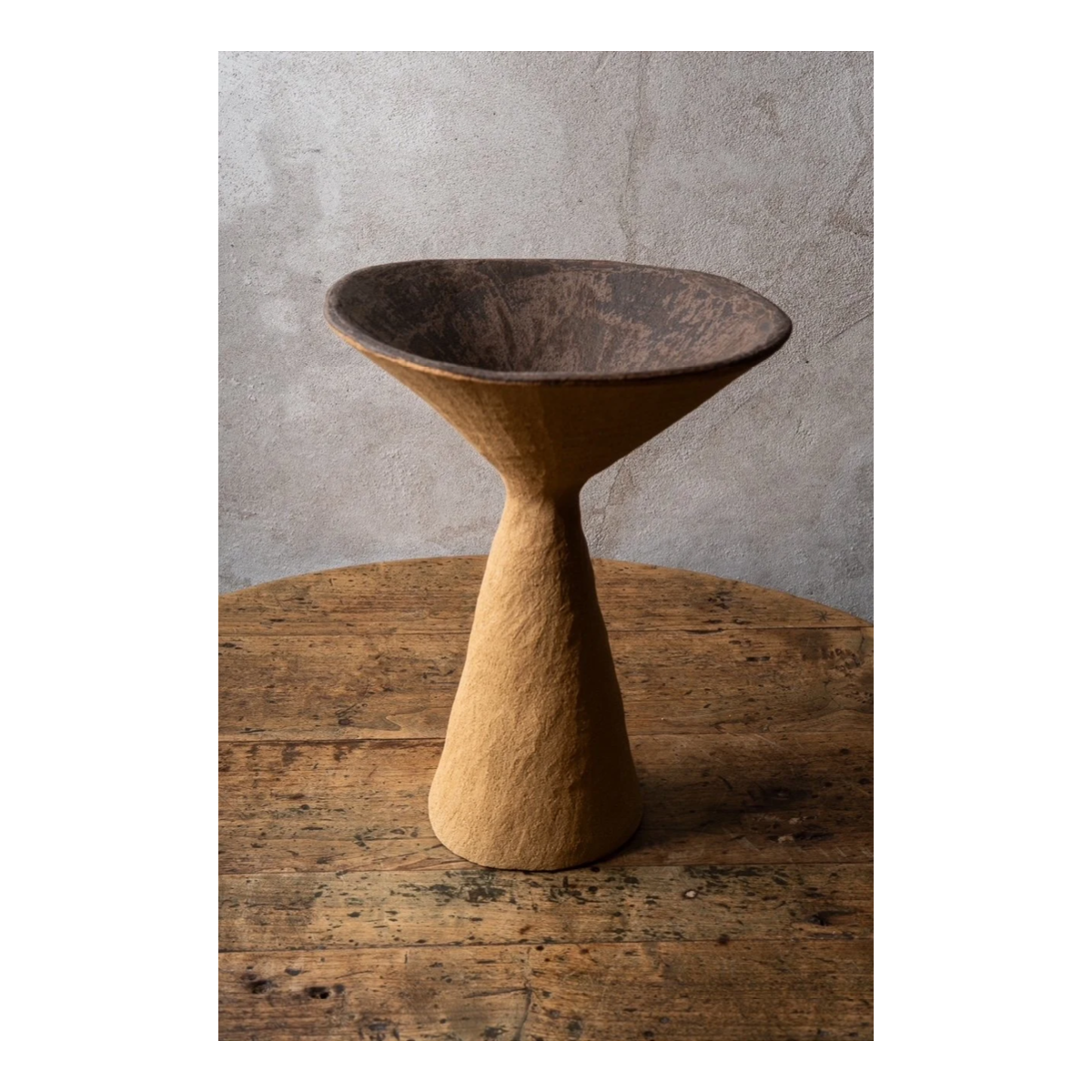 Imperfect Geometry Fruit Bowl in Brown Clay I