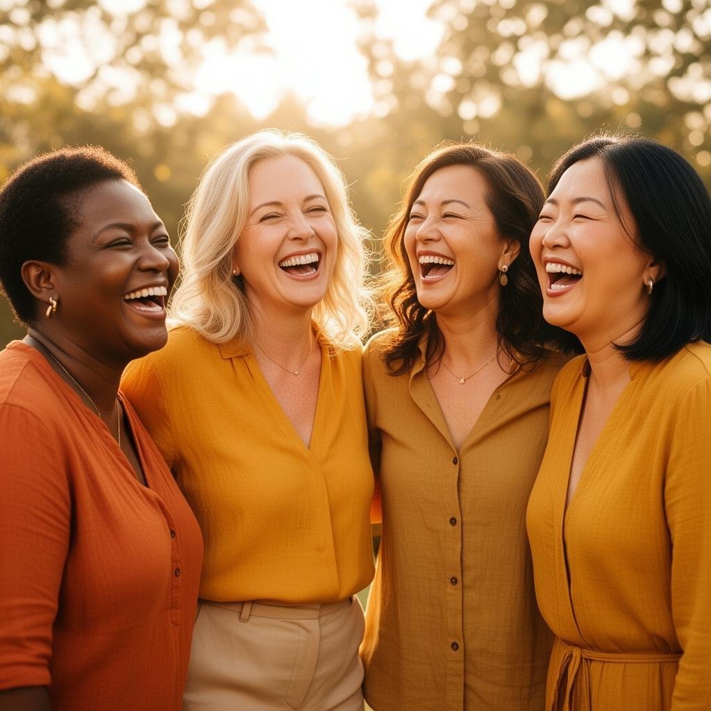 Midlife women laughung