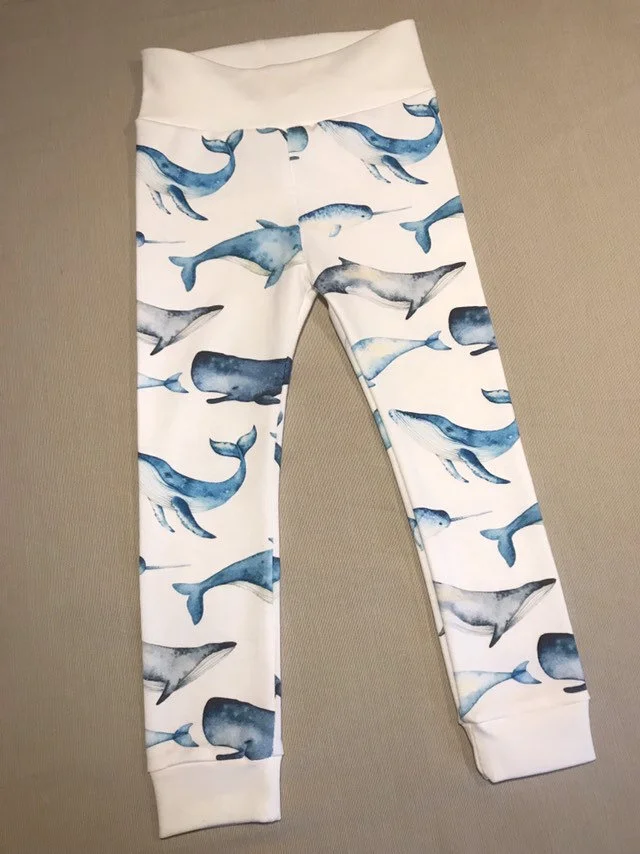 Watercolor Whales Organic Cotton 
