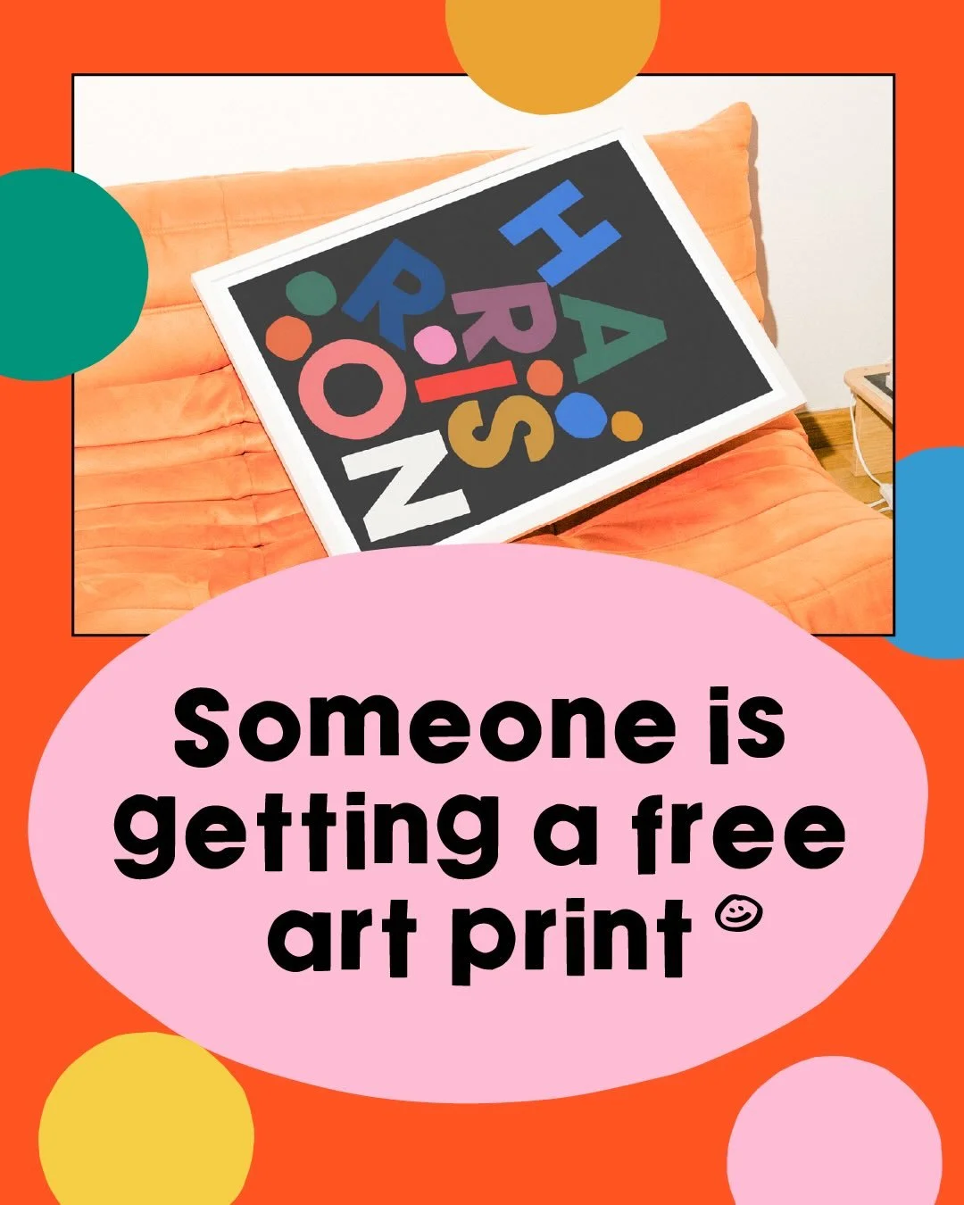 Every month I randomly select one lucky email subscriber to win a free art print of their choice.

It&rsquo;s my way of sharing the joy.

If you want to win a free art print go to Earthboy.co and sign up for my newsletter. 

PS Aprils winner will be 